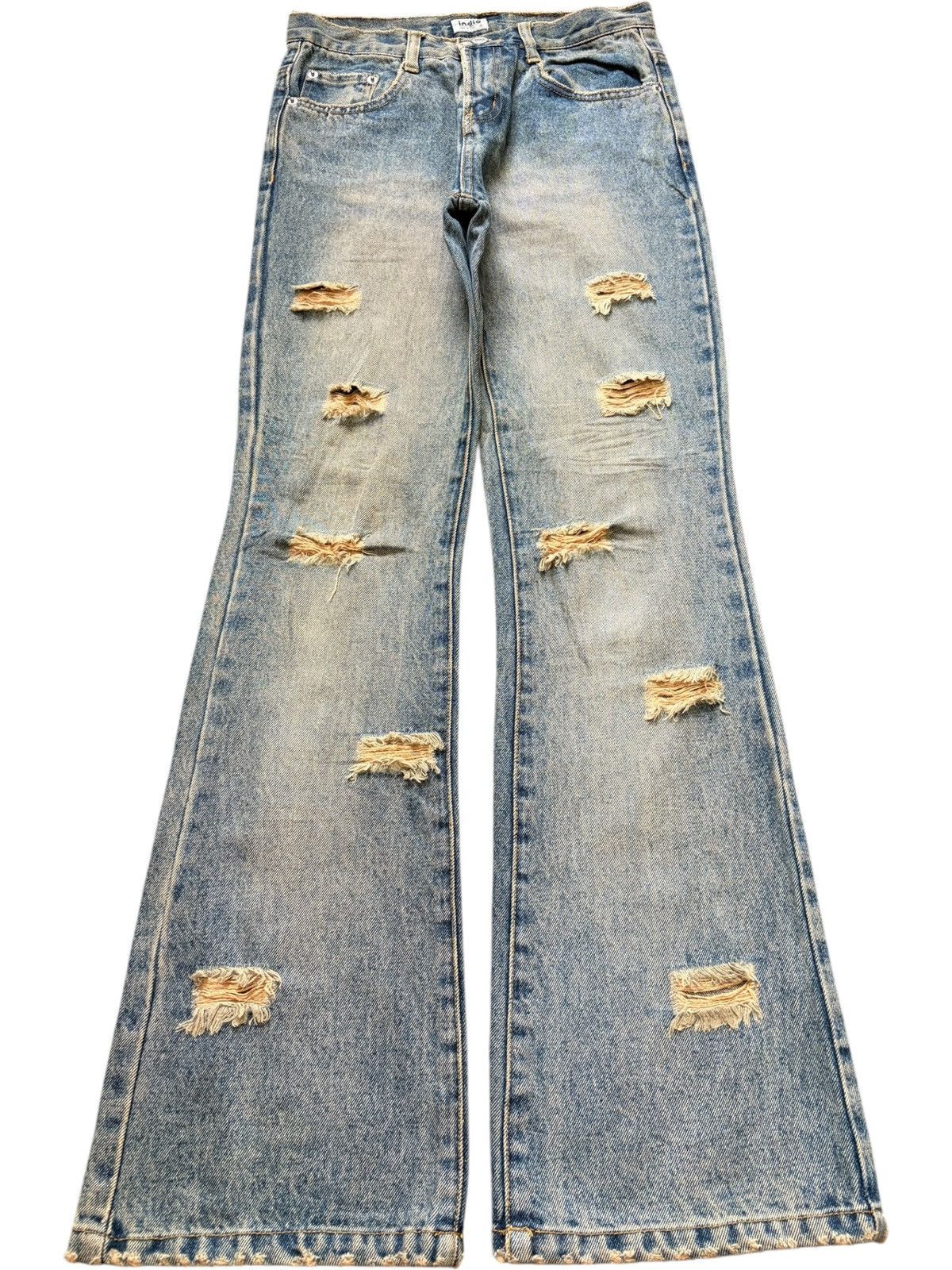 Hysteric Glamour Vintage Japanese Brand Rusty Wash Distress Flare Jeans Size 27" / US 4 / IT 40 - 1 Thumbnail