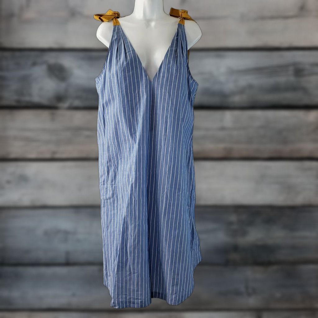 Vintage Matilda Jane Cover Up Womens Sandy Seashell Size S Blue White Striped 100% Cotton Size ONE SIZE - 1 Thumbnail
