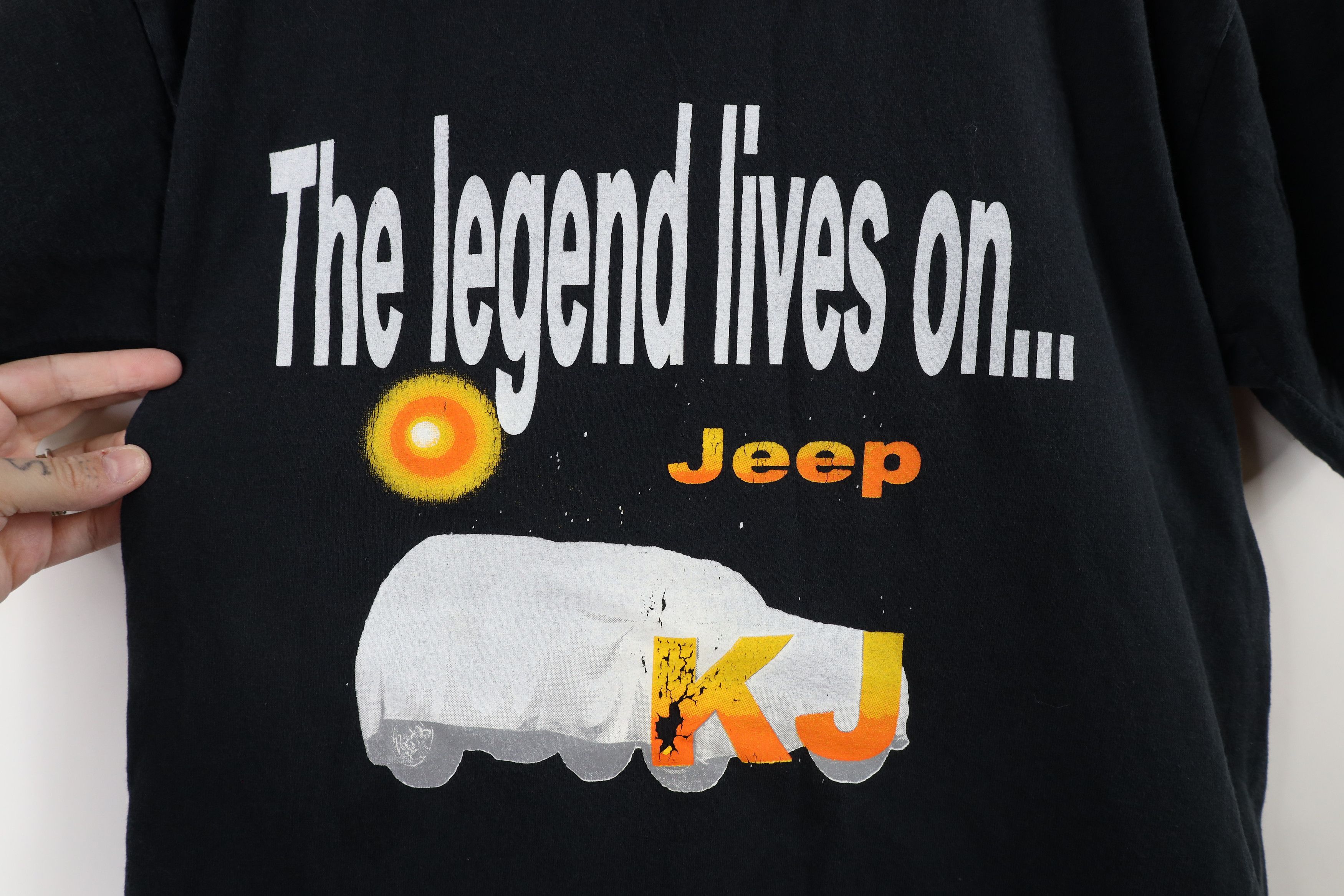 Vintage Vintage 90s Legend Lives On Jeep Motors T-Shirt Black USA Size US M / EU 48-50 / 2 - 4 Thumbnail