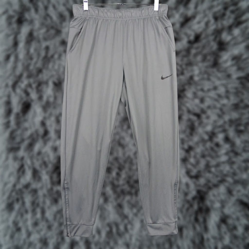 Nike Nike Dri-FIT Pants Mens S Gray Track Zip Hem Pockets FB7509-084 Size US 29 - 1 Thumbnail