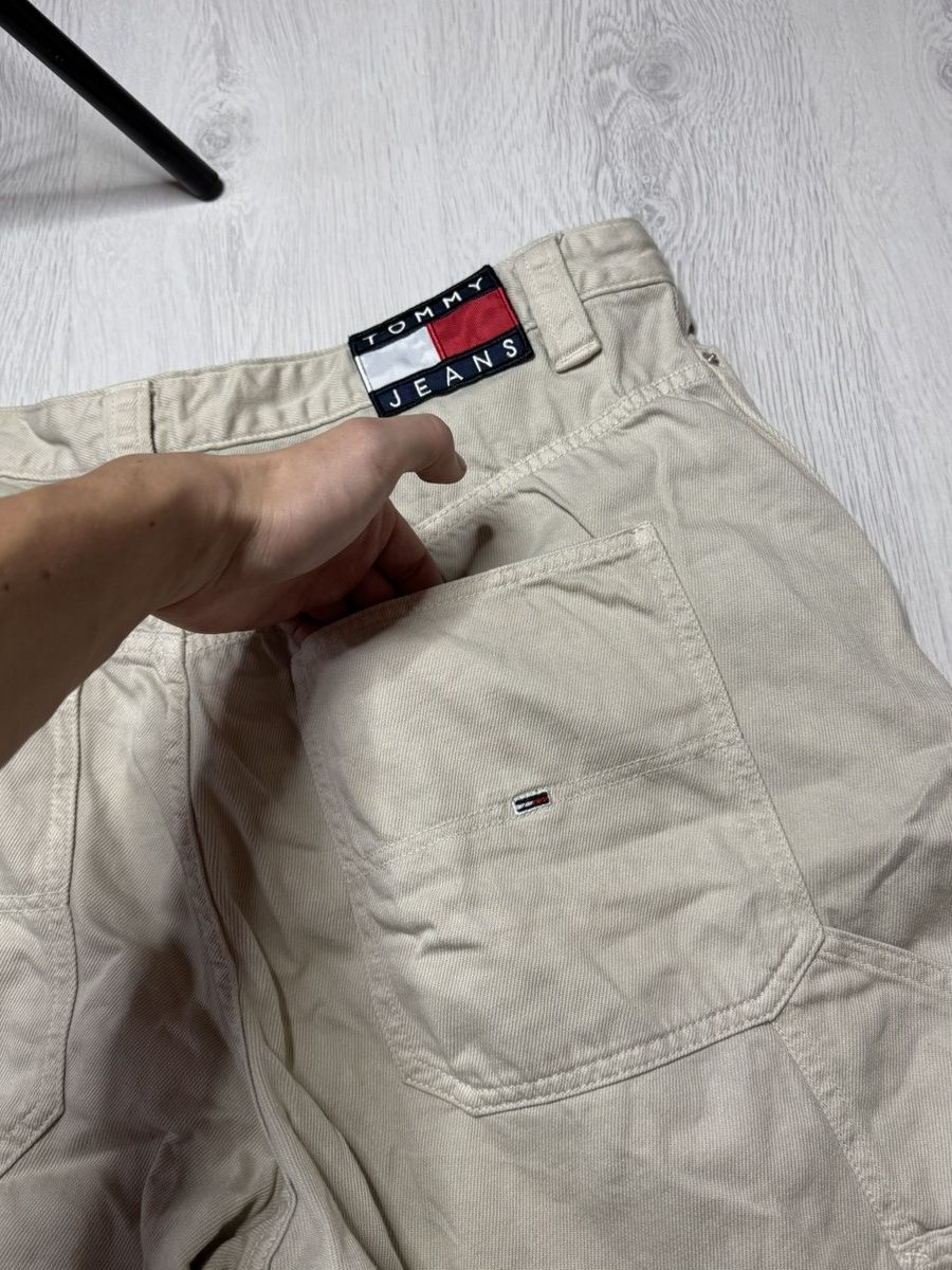 Tommy Hilfiger VINTAGE Tommy Hilfiger Shorts Black Denim Jeans Baggy Y2K Size US 36 / EU 52 - 5 Thumbnail