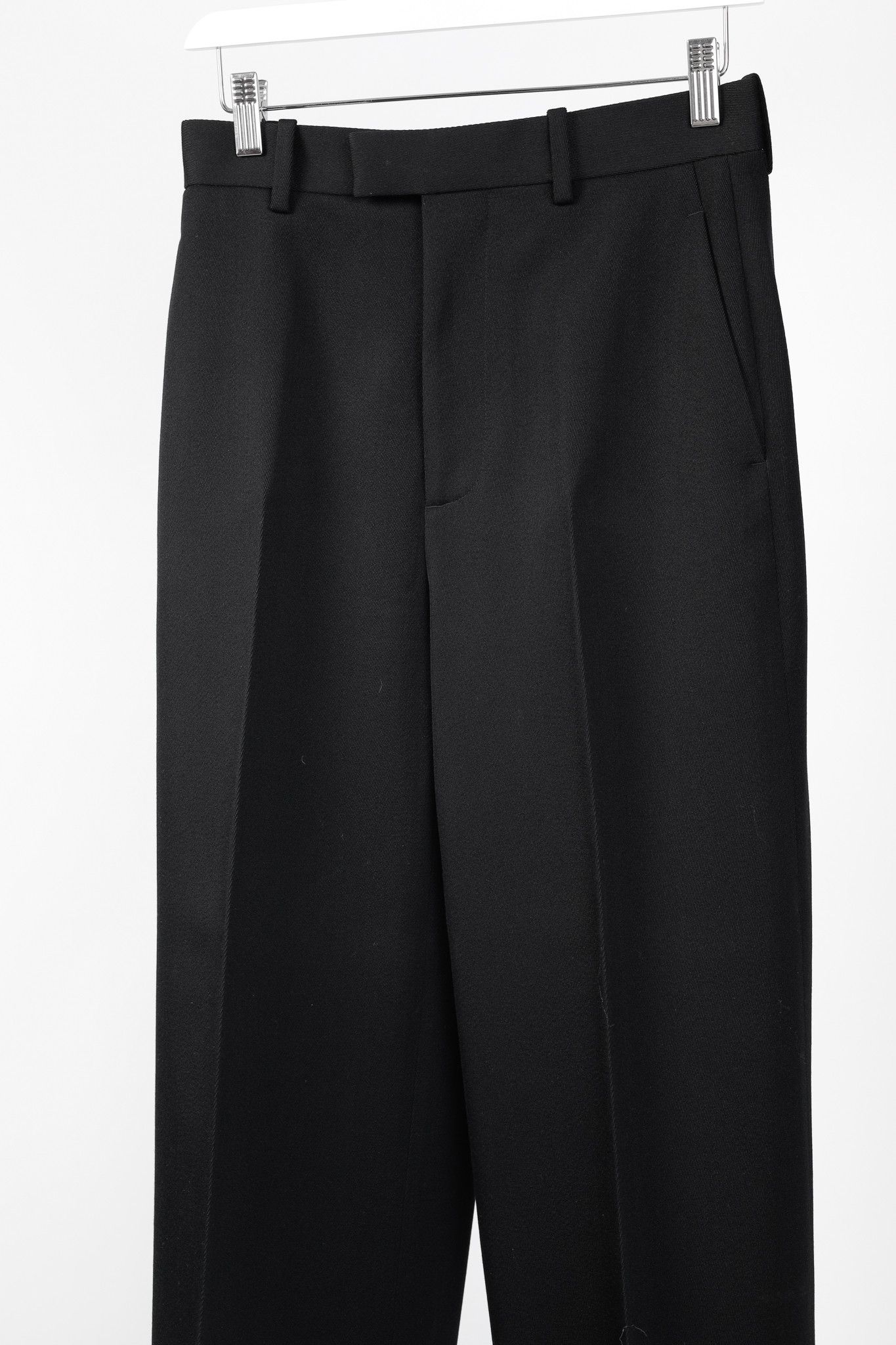Bottega Veneta Bottega Veneta Black Wool-Twill Wide-Leg Trousers Size 27" / US 4 / IT 40 - 3 Thumbnail