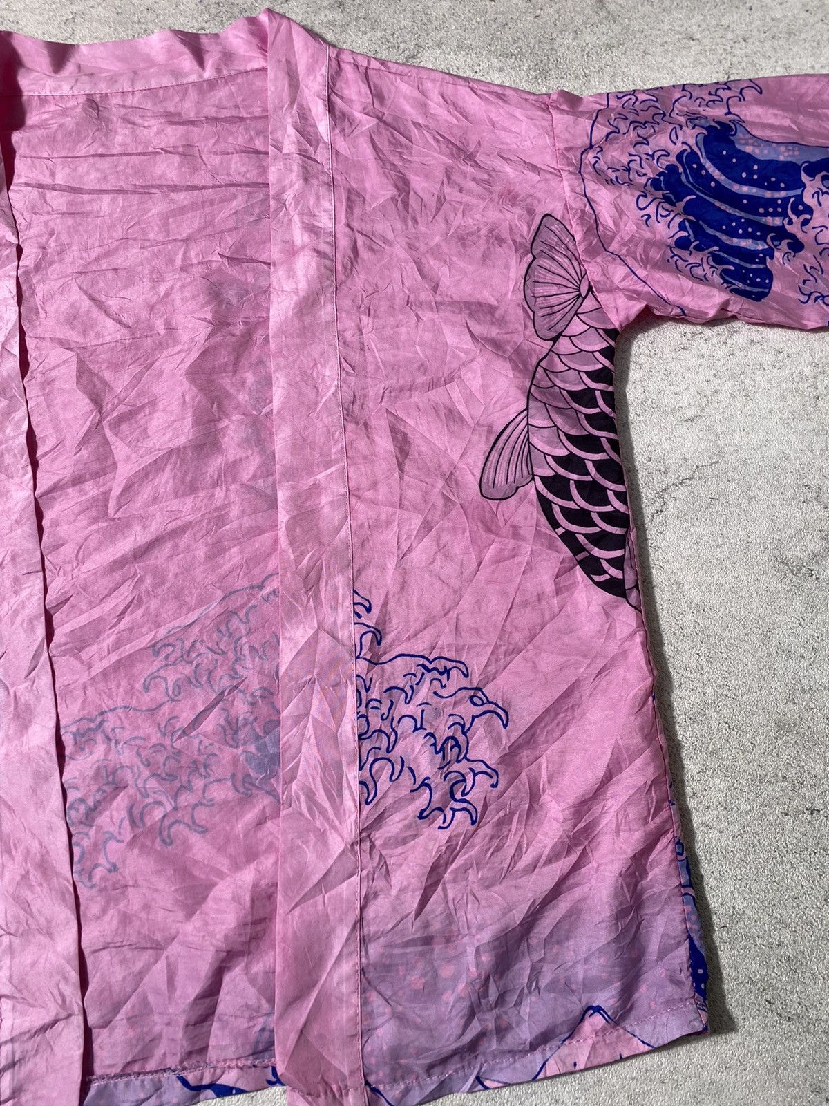 Komono RARE Jpn Brand Kimono Koi Fish VS Dragon Size ONE SIZE - 5 Thumbnail