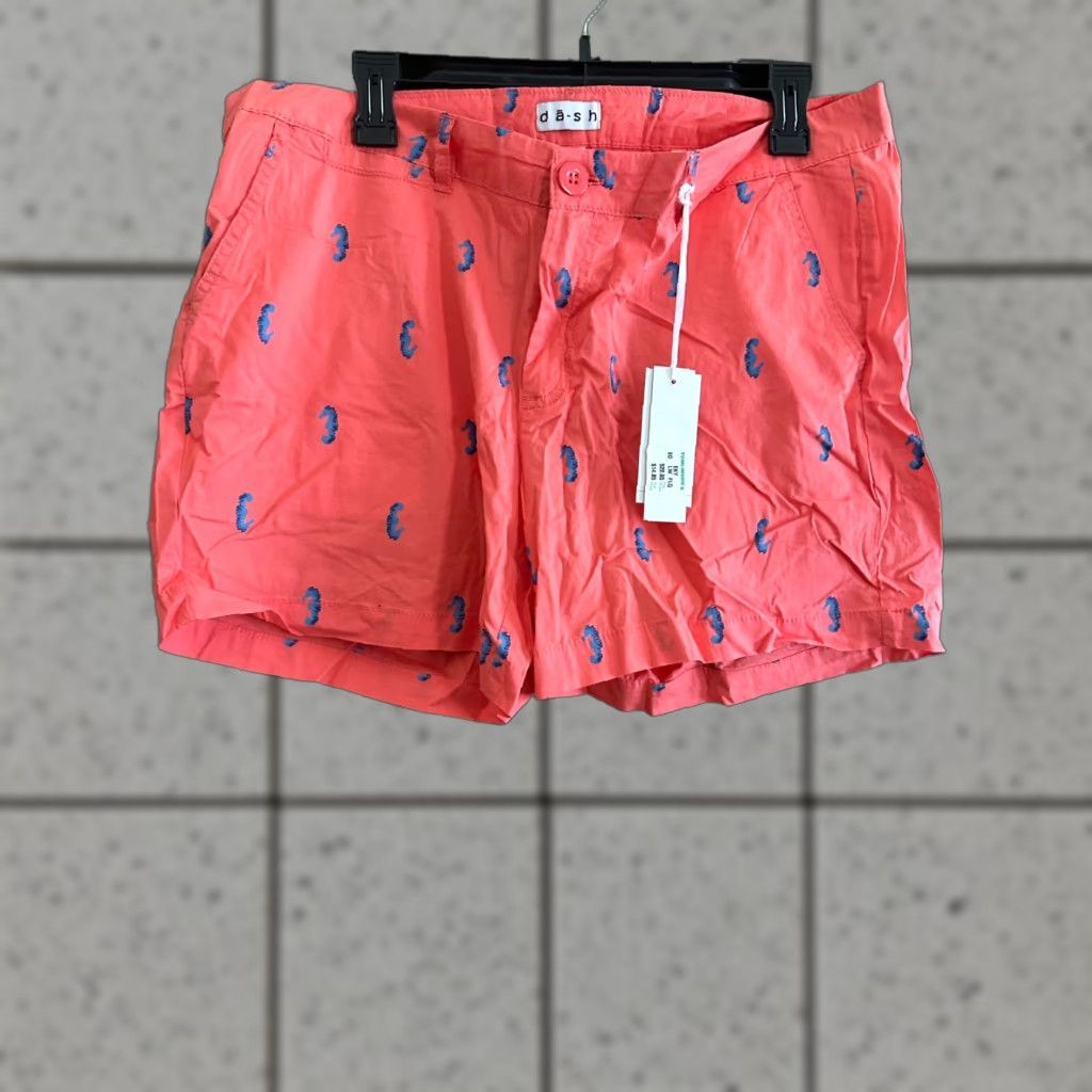 ASH Dash Shorts Women’s Size 12 Coral Seahorse NWT Washable Linen Blend Size 34" / US 12 / IT 48 - 1 Thumbnail