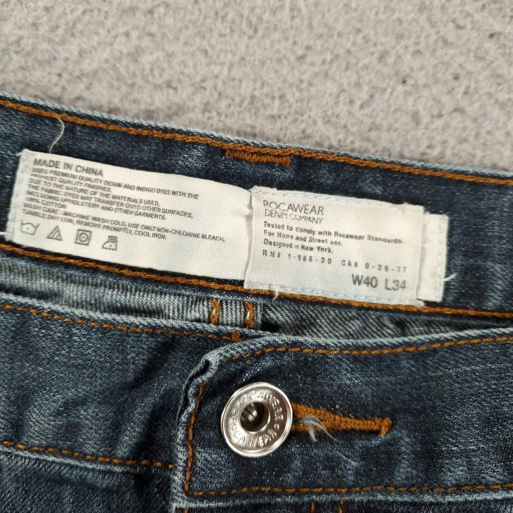 Rocawear Rocawear Jeans Men 40x34 Relaxed Measured 38x31 Dark Wash Y2K Streetwear Denim Size US 38 / EU 54 - 7 Thumbnail