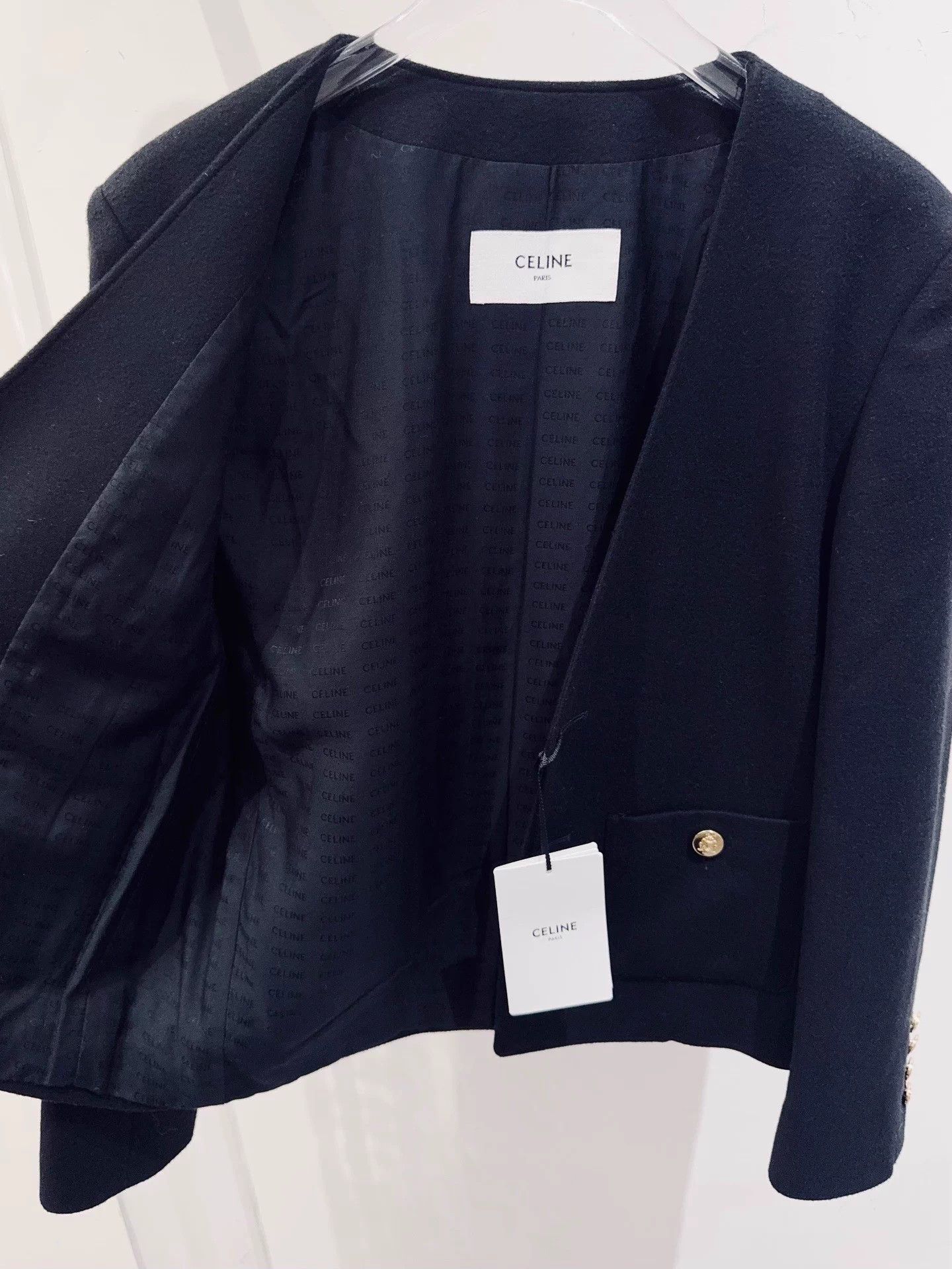 Celine Celine Black Gold Buttons Cashmere Jacket 36 Size XS / US 0-2 / IT 36-38 - 5 Thumbnail