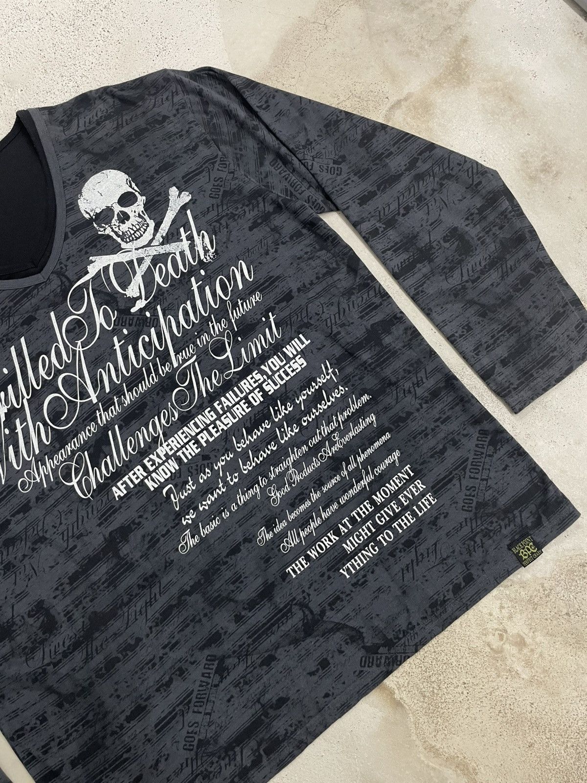 Hysteric Glamour Timestep Layer Y2K Emo Skull Affliction Wording Size US XXL / EU 58 / 5 - 4 Thumbnail
