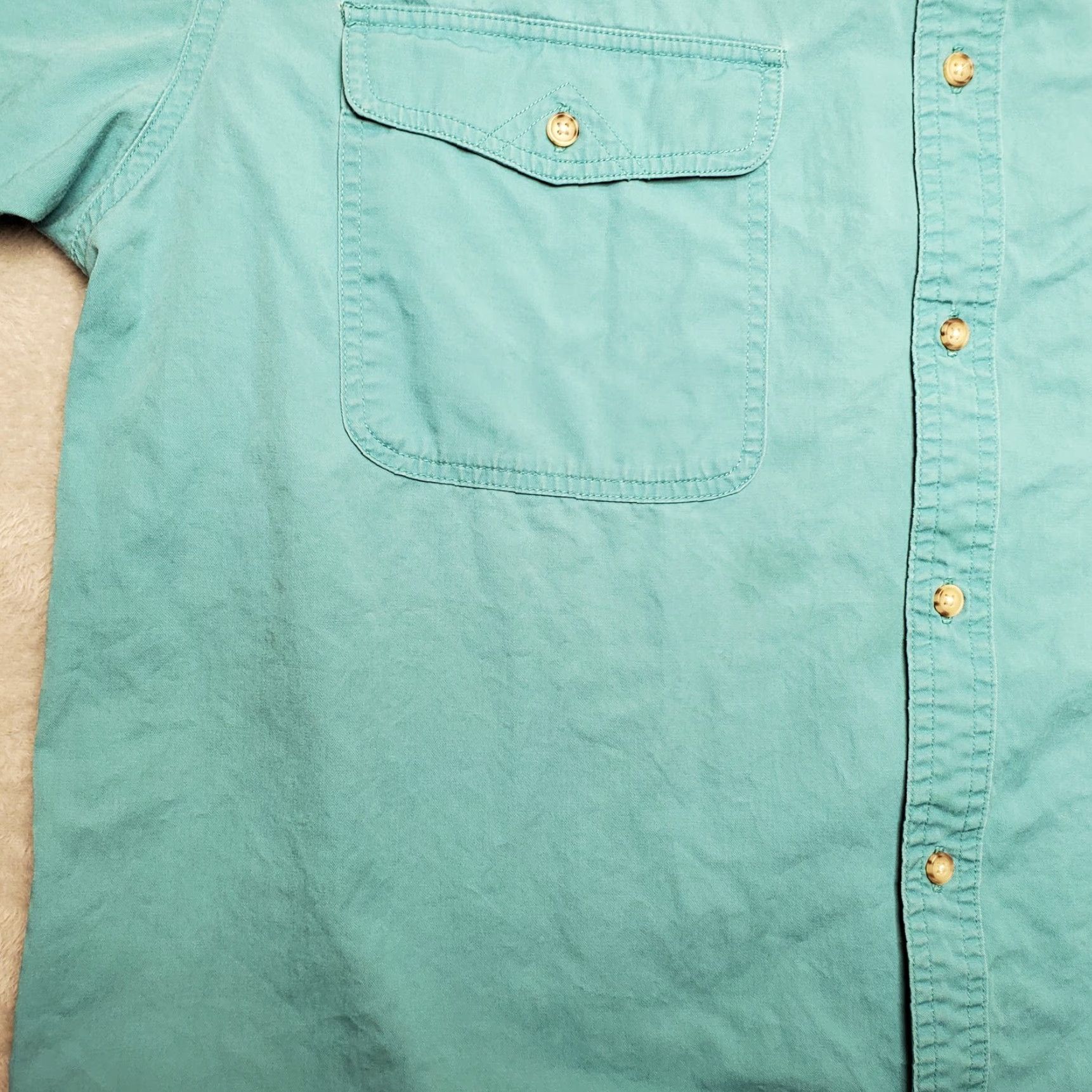 The North Face VINTAGE The North Face Shirt Mens XL Blue Green Button Short Sleeve Outdoor Twill Size US XL / EU 56 / 4 - 7 Thumbnail