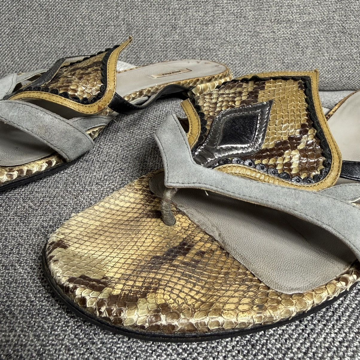 Miu Miu Vintage Miu Miu Python Leather Flip Flops Sandals 39 Size US 9 / IT 39 - 10 Thumbnail