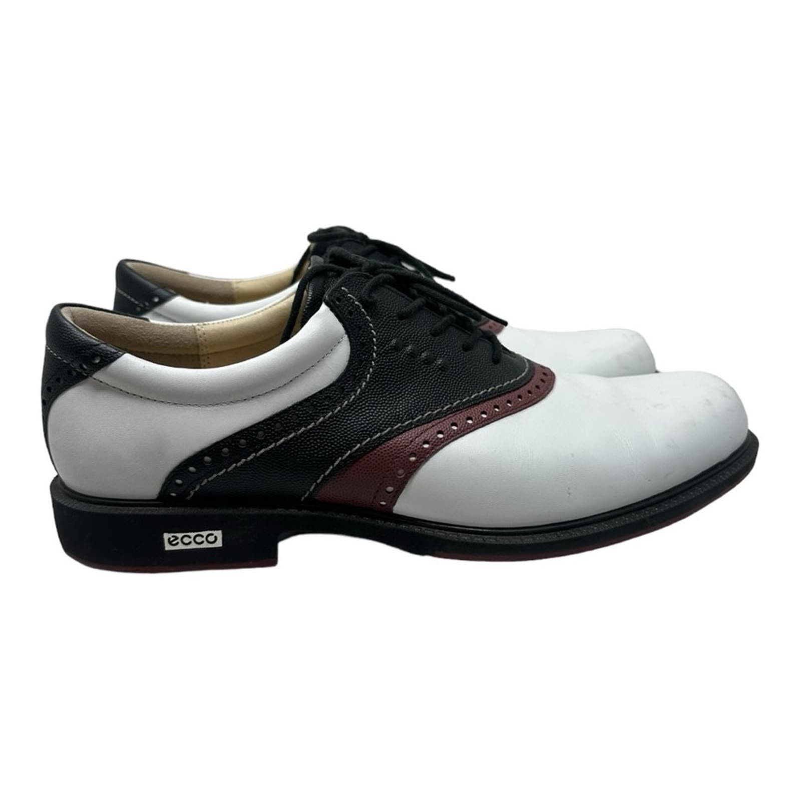 ECCO Mens GORETEX Golf Classic Shoes White Black Sz 43 (9.5)