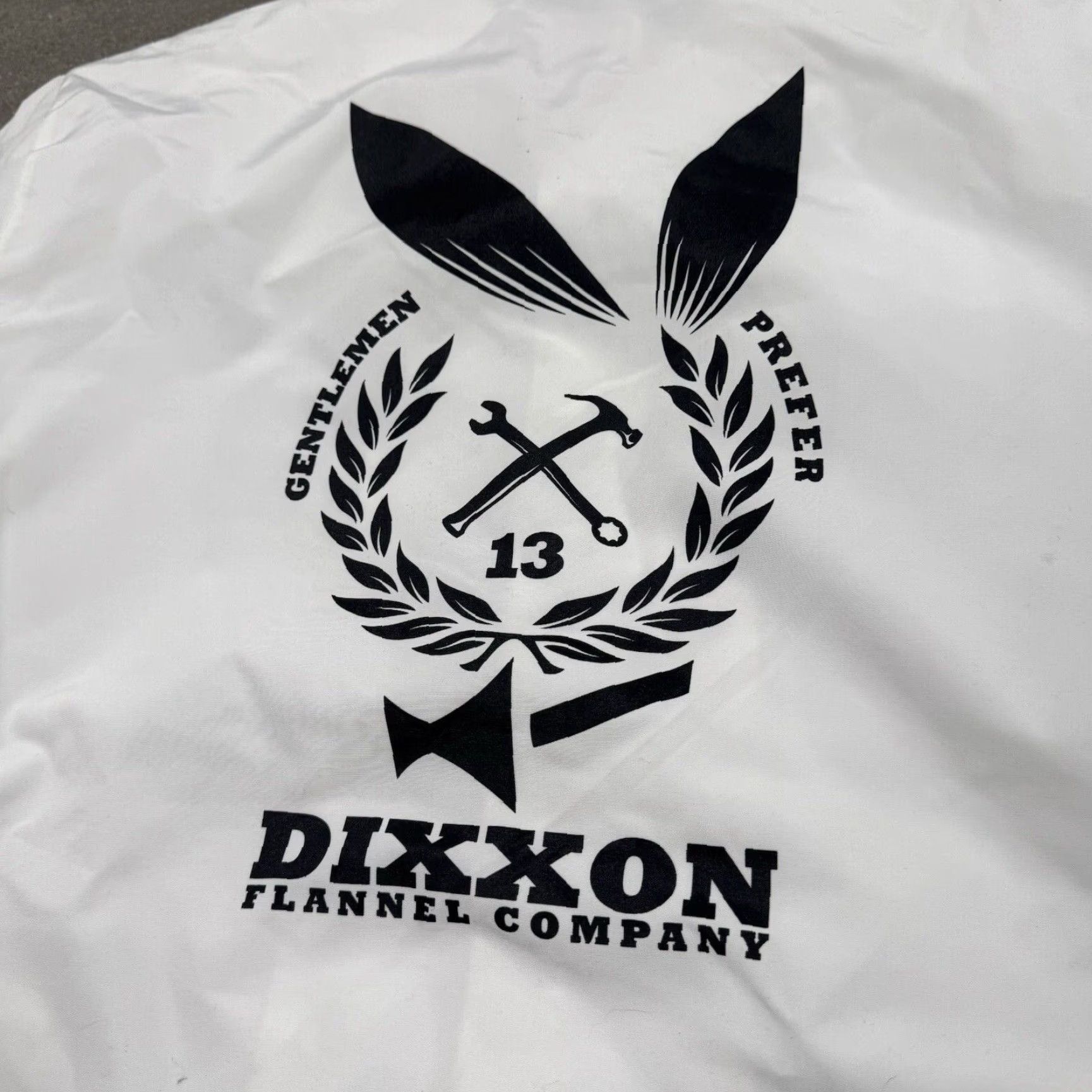 Vintage DIXXON Ground Up Custom Jacket WHITE Button Snap Windbreaker Mens L Size US L / EU 52-54 / 3 - 6 Thumbnail