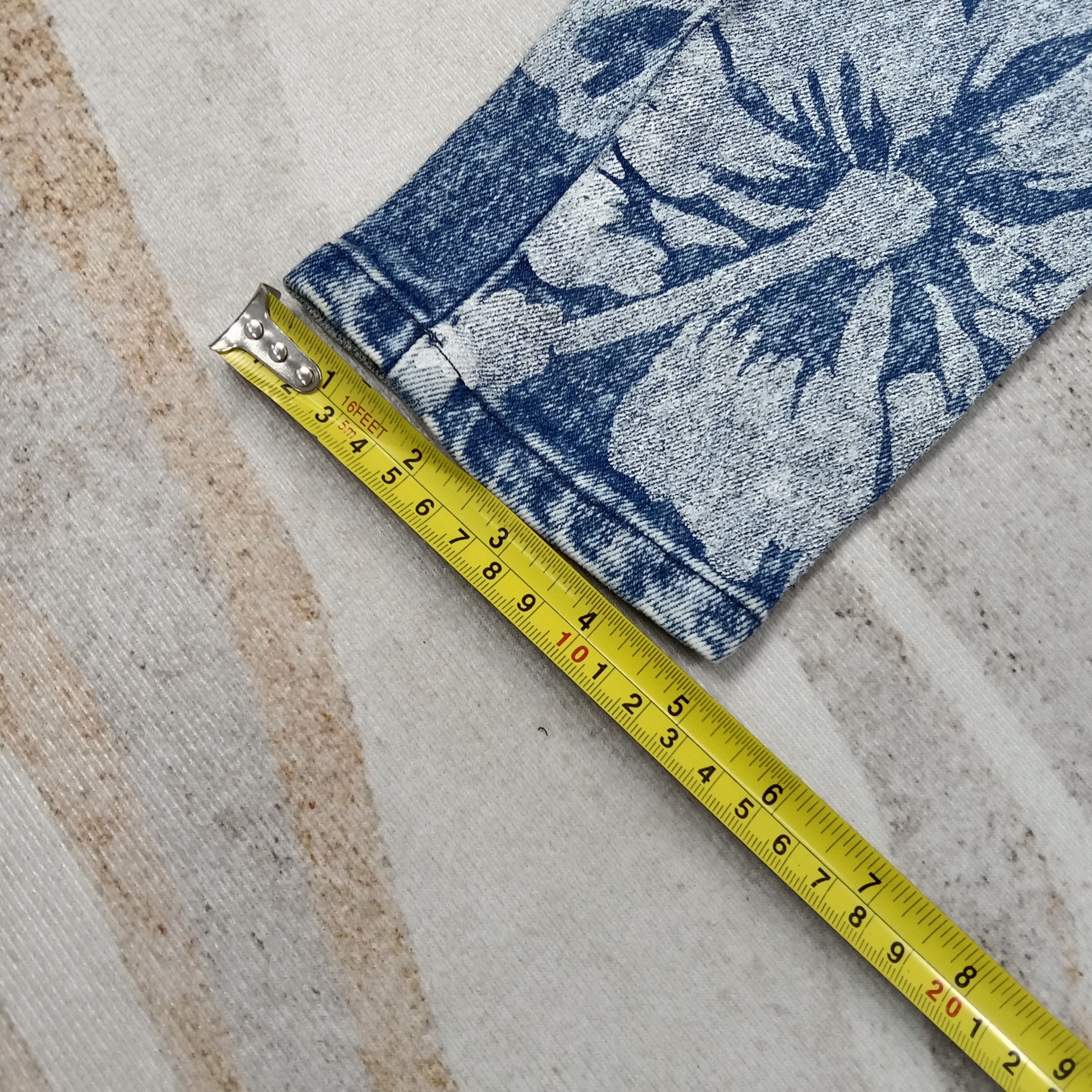 Japanese Brand Ryu Sports Japanese Flower Art Denim Jeans C258N26 Size 23" - 12 Thumbnail