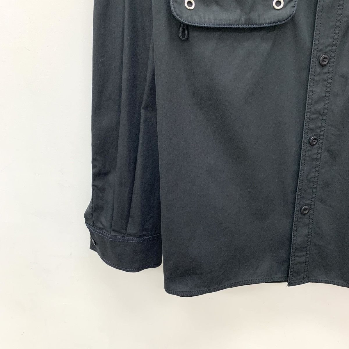 Burberry Burberry Black Pocket Design Cotton Long Sleeve Shirt K26WX Size US M / EU 48-50 / 2 - 4 Thumbnail