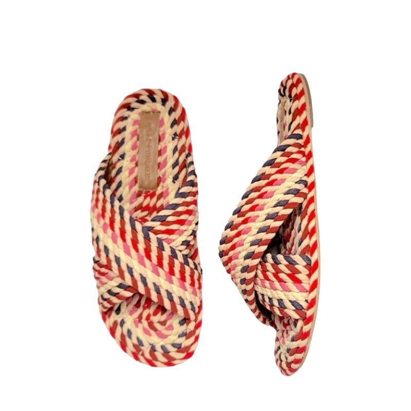 Anthropologie Salt + Umber Size 6 Saraya Pink/Red Fabric Rope Sandal Size US 6 / IT 36 - 3 Thumbnail