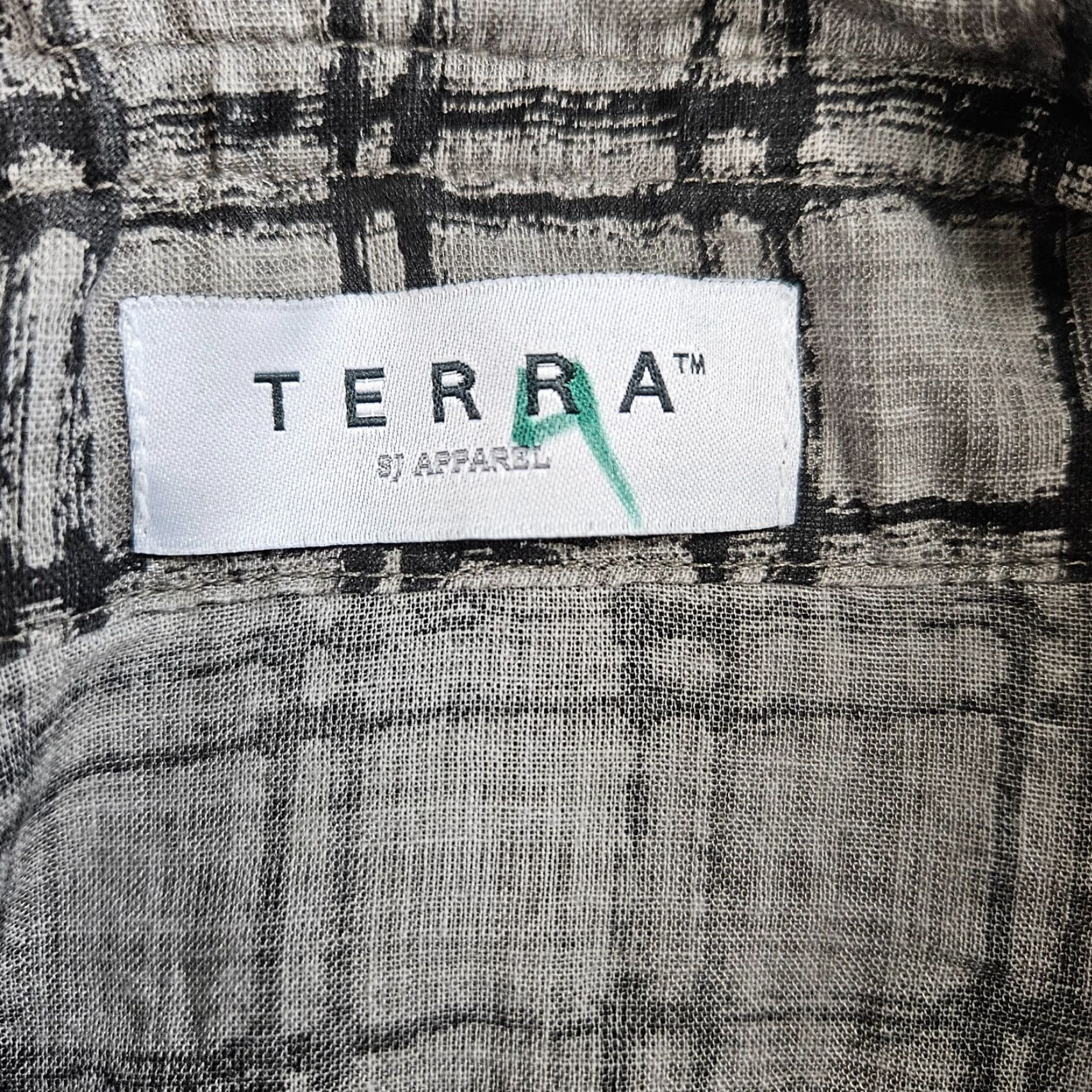 Vintage Terra SJ Apparel Womens Top Sz Medium Gray 3/4 Sleeve Collared Cotton Shirt Blouse Mens? Size M / US 6-8 / IT 42-44 - 6 Thumbnail