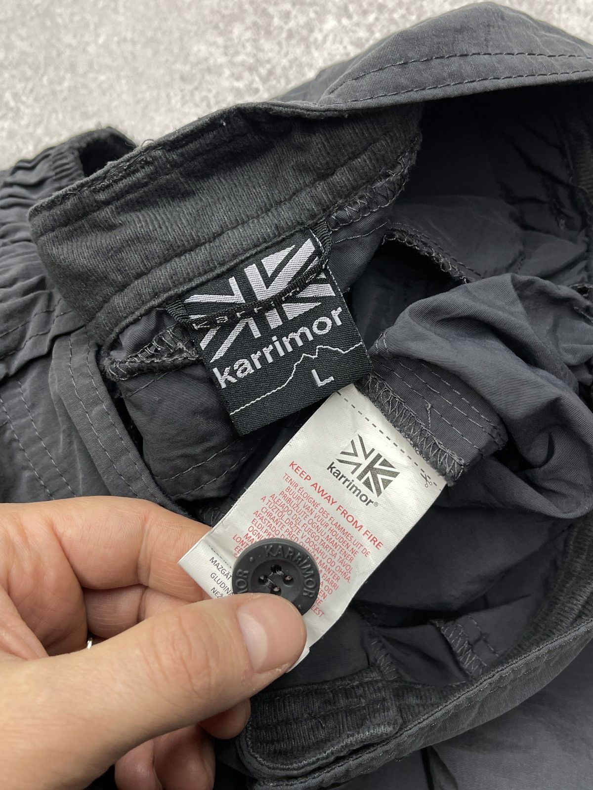 Mens Karrimor 2in1 Nylon Cargo Pants Grey Outdoor Gorpcore