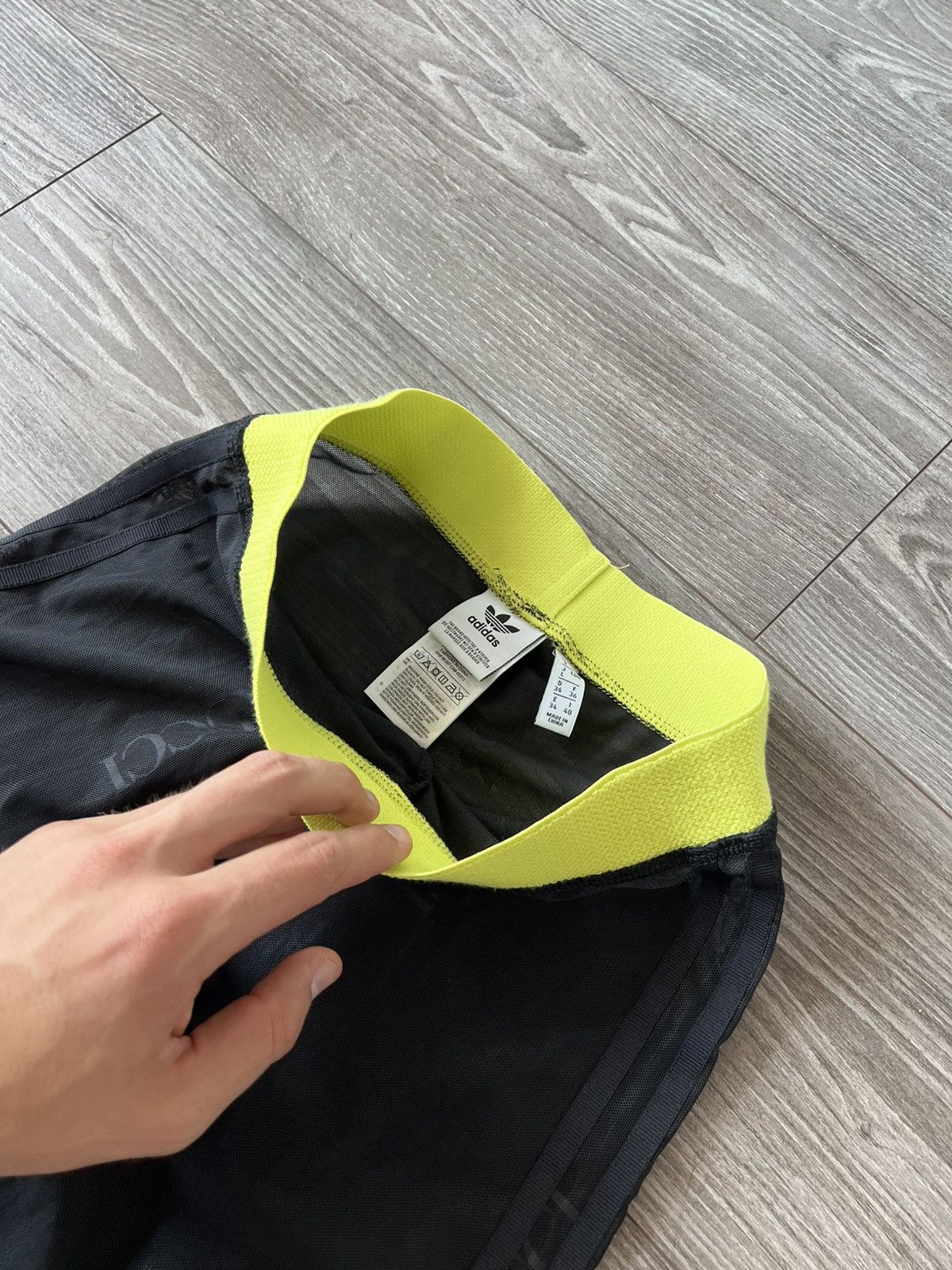 Adidas Y2k Adidas by FIORUCCI Sheer Tight black Avantgarde Leggings Size 30" / US 8 / IT 44 - 12 Thumbnail