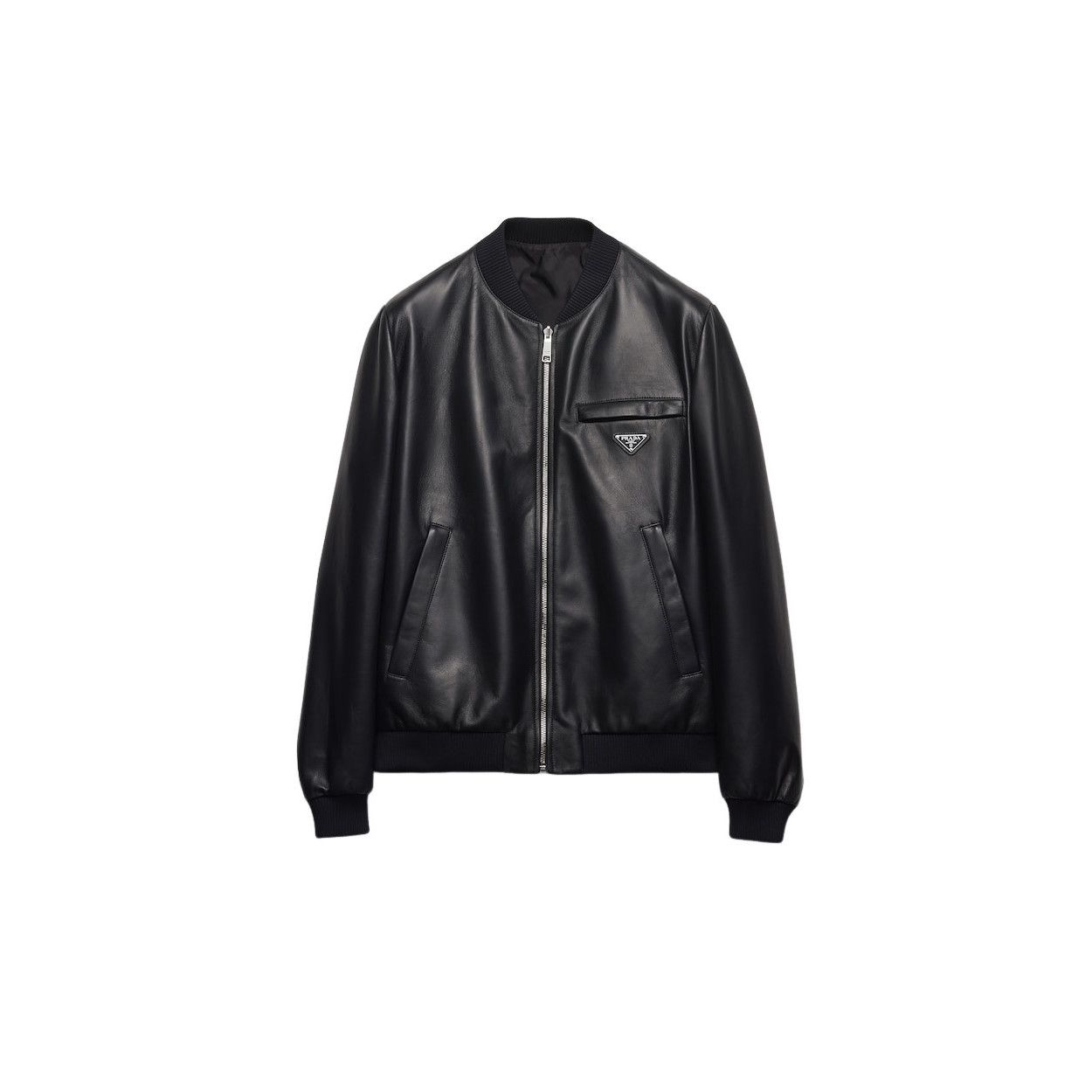 Prada PRADA $5900 Black Nappa Leather Bomber Jacket New & Authenti Size US XL / EU 56 / 4 - 1 Preview