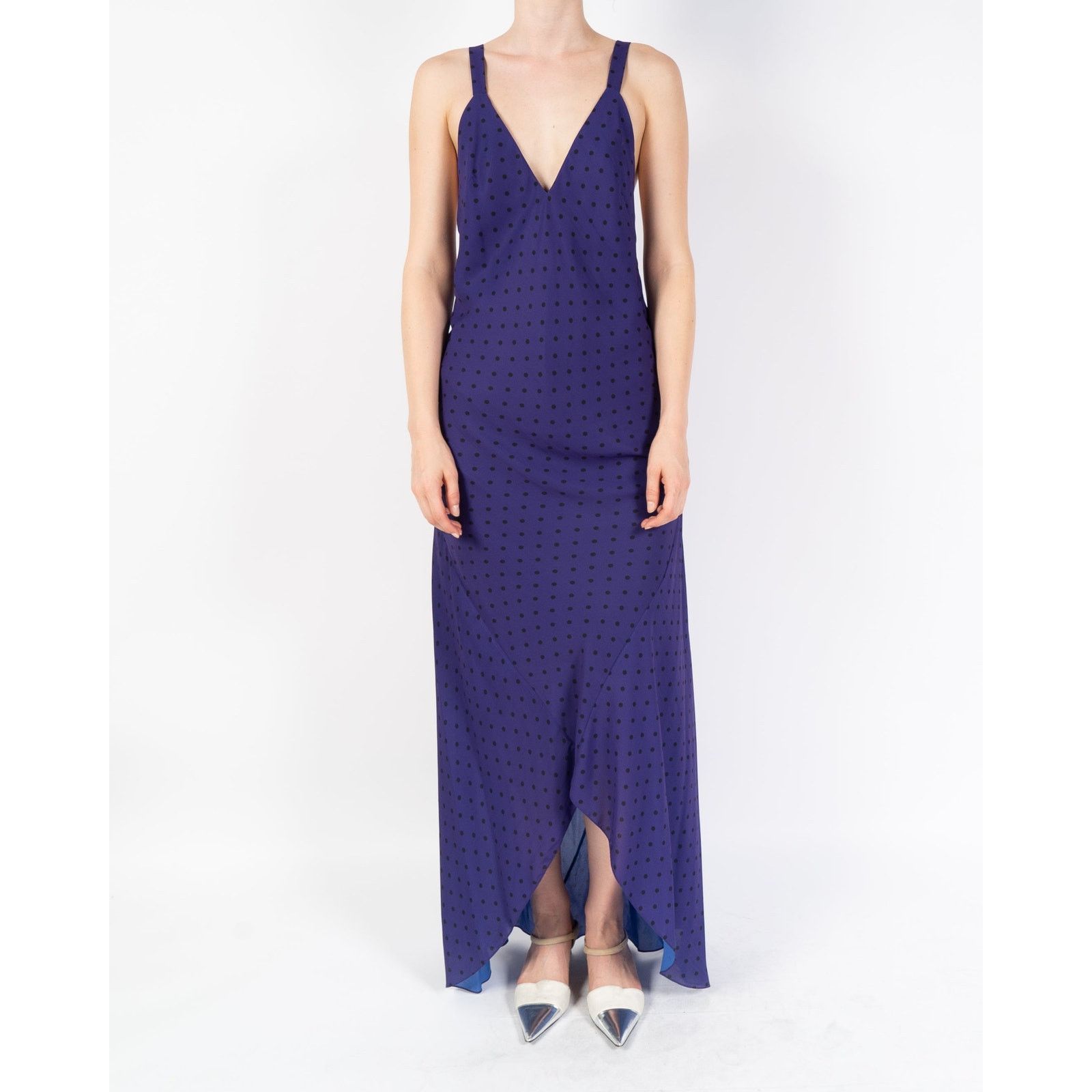 Haider Ackermann SS18 Purple Polka Dot Silk Dress Size S / US 4 / IT 40 - 1 Thumbnail