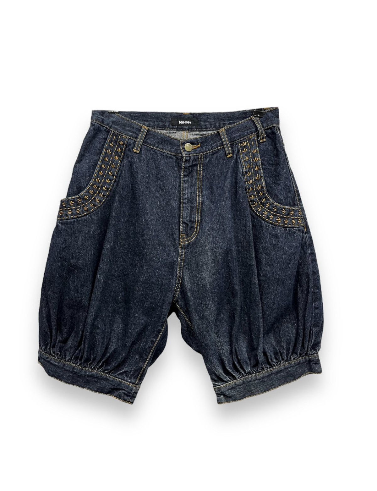 Issey Miyake NE-NET By ISSEY MIYAKE Sun Faded Butt SASHIKO Balloon Shorts Size US 30 / EU 46 - 1 Thumbnail
