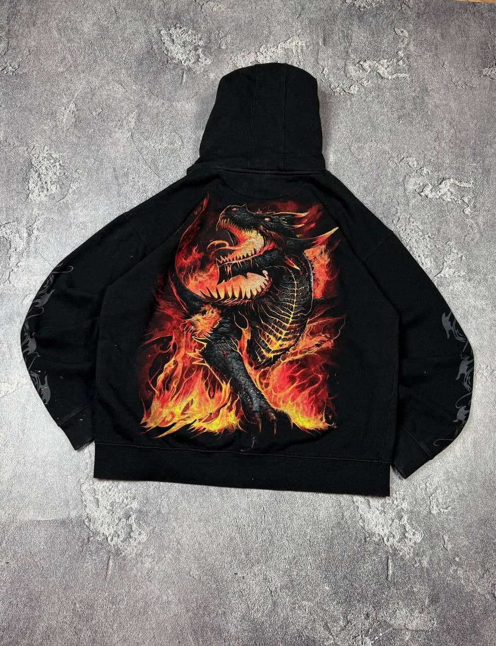 If Six Was Nine Y2K Spirit Dragon Fire Graphic Print Oversize Fit 2000s Goth Size US XXL / EU 58 / 5 - 2 Thumbnail