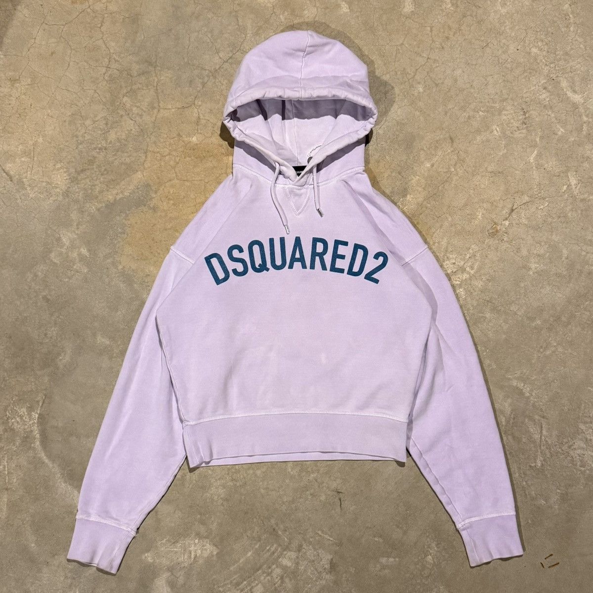 Dsquared2 Dsquared2 Garment Dyed Faded Boxy Cropped Logo Hoodie Size US S / EU 44-46 / 1 - 1 Thumbnail