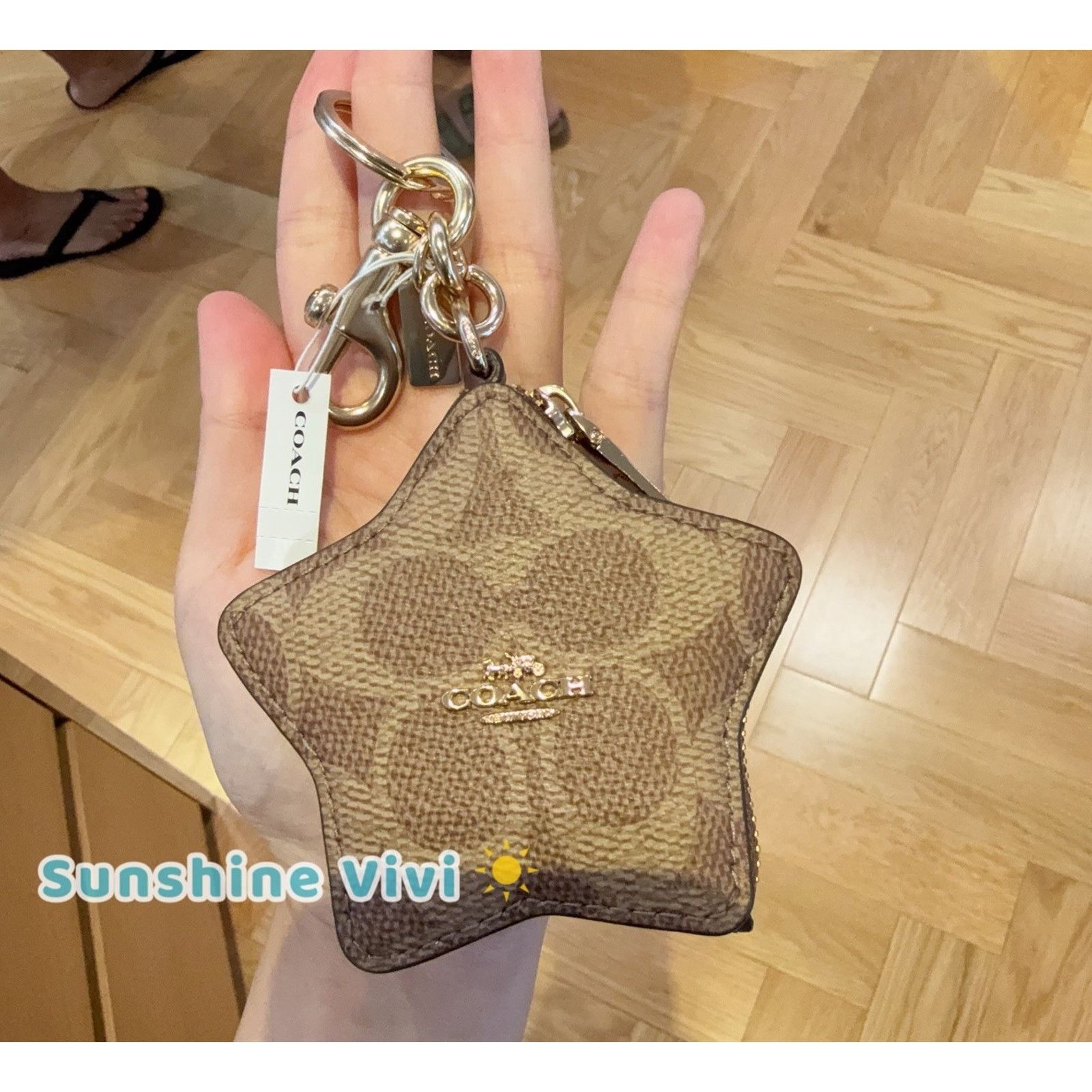 Coach NWT Coach CBL12 Star Bag Charm Coin Case Pouch Tan/Brown Size ONE SIZE - 1 Thumbnail
