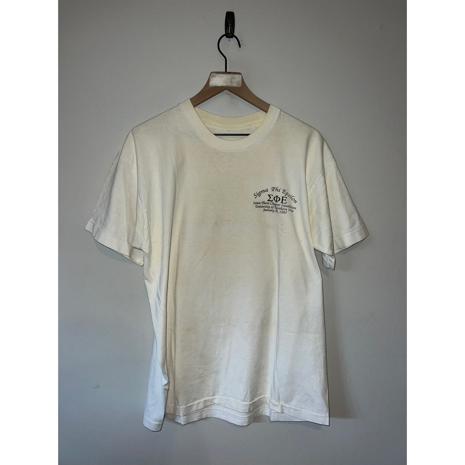 Vintage Vintage Sigma Phi Shirt Epsilon Iowa Northern University Tee Size US XL / EU 56 / 4 - 2 Thumbnail