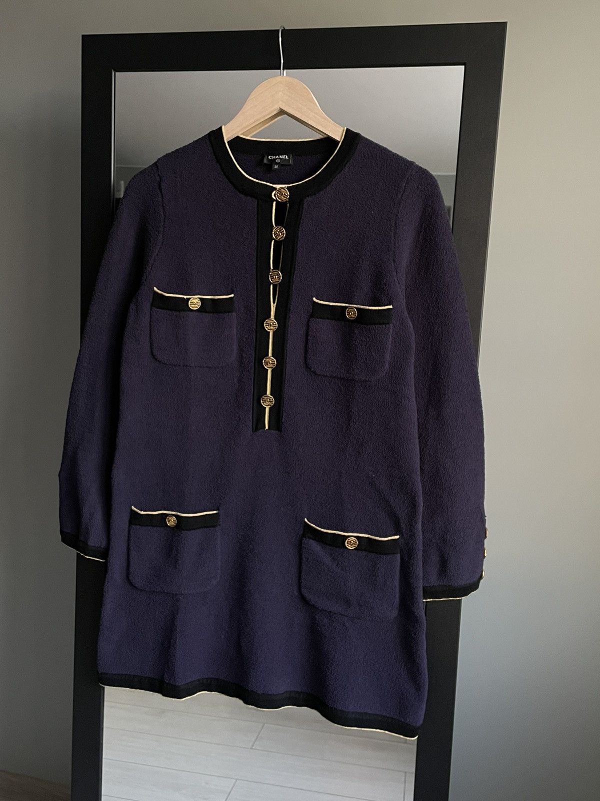Chanel Chanel Gold CC Logo Buttons Teddy Dress Size S / US 4 / IT 40 - 3 Thumbnail