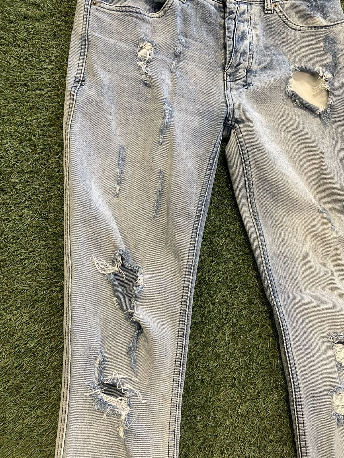 Ksubi Size 32 - Ksubi Light Blue Distressed Jeans Size US 32 / EU 48 - 3 Thumbnail