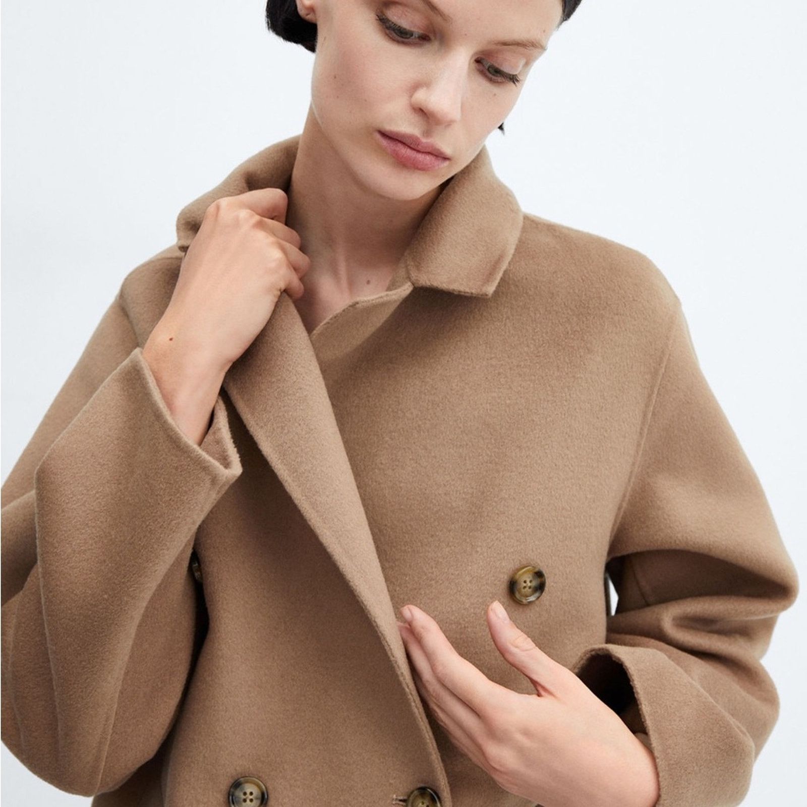 Mango MNG Women's Double-Breasted Oversized Wool Coat size XL Size XL / US 12-14 / IT 48-50 - 5 Thumbnail