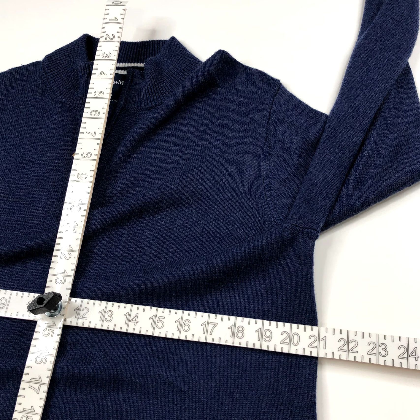 Mizzen+Main Mizzen + Main Pullover 1/4 Zip Mock Neck Sweater Blue Shirt Mens Large Knit Nylon Rayon Size US L / EU 52-54 / 3 - 4 Thumbnail
