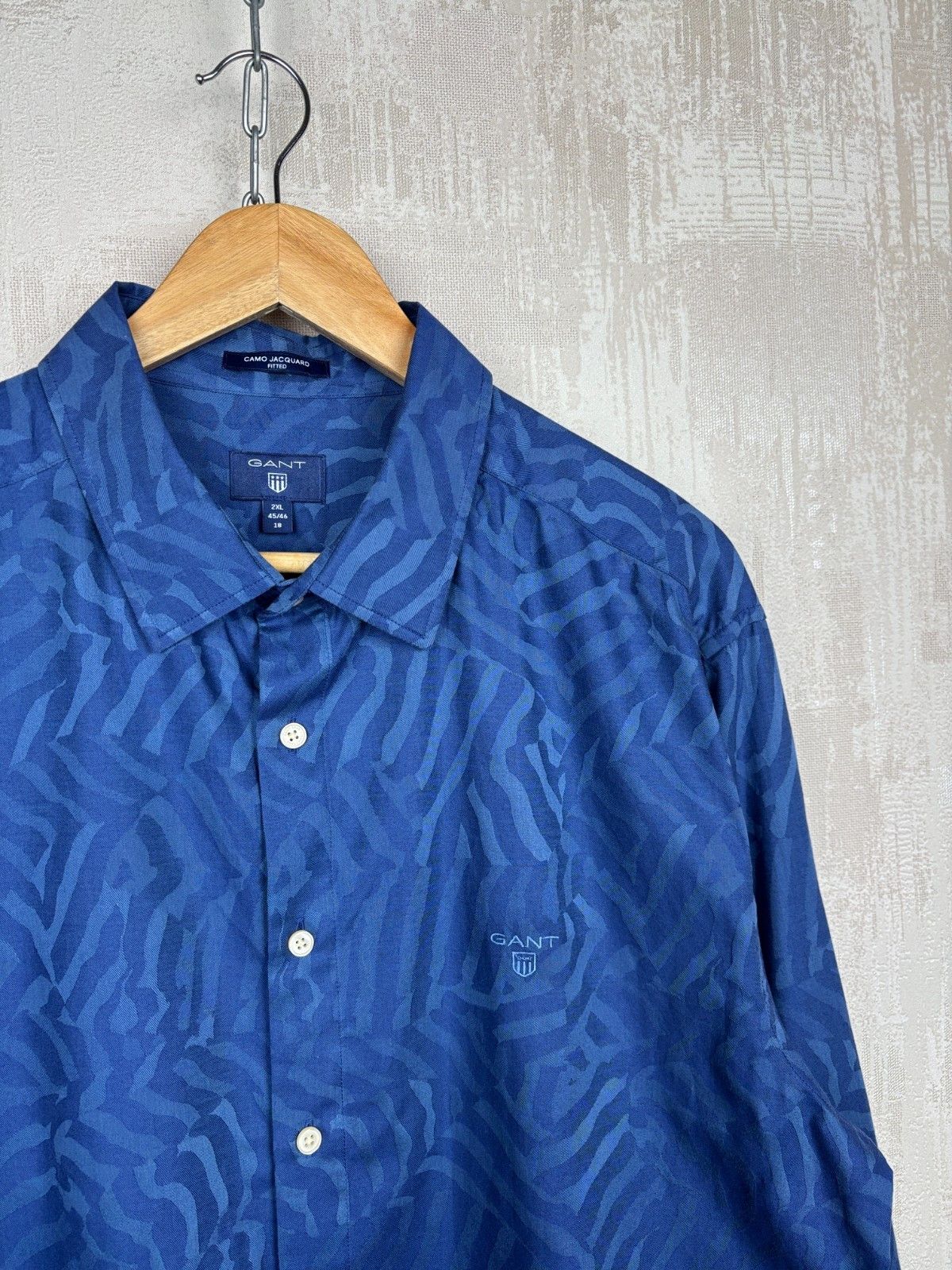 Gant Gant Camo Jacquard Long Sleeve Shirt Button Up Size US XXL / EU 58 / 5 - 1 Thumbnail