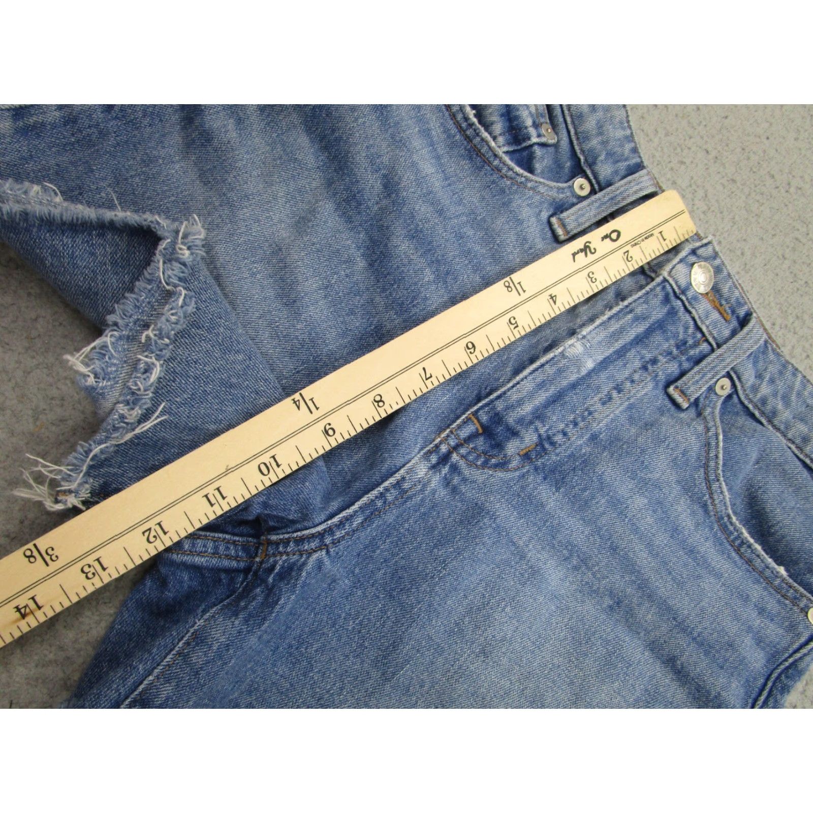 Madewell Madewell Curvy High-Rise Denim Shorts Womens 26 Blue Cutoff Raw Hem Stretch Size 26" / US 2 / IT 38 - 6 Thumbnail