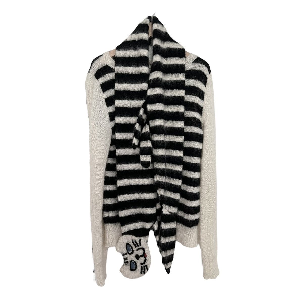 Designer Jane marple cat scarf knit sweater Size US S / EU 44-46 / 1 - 1 Thumbnail
