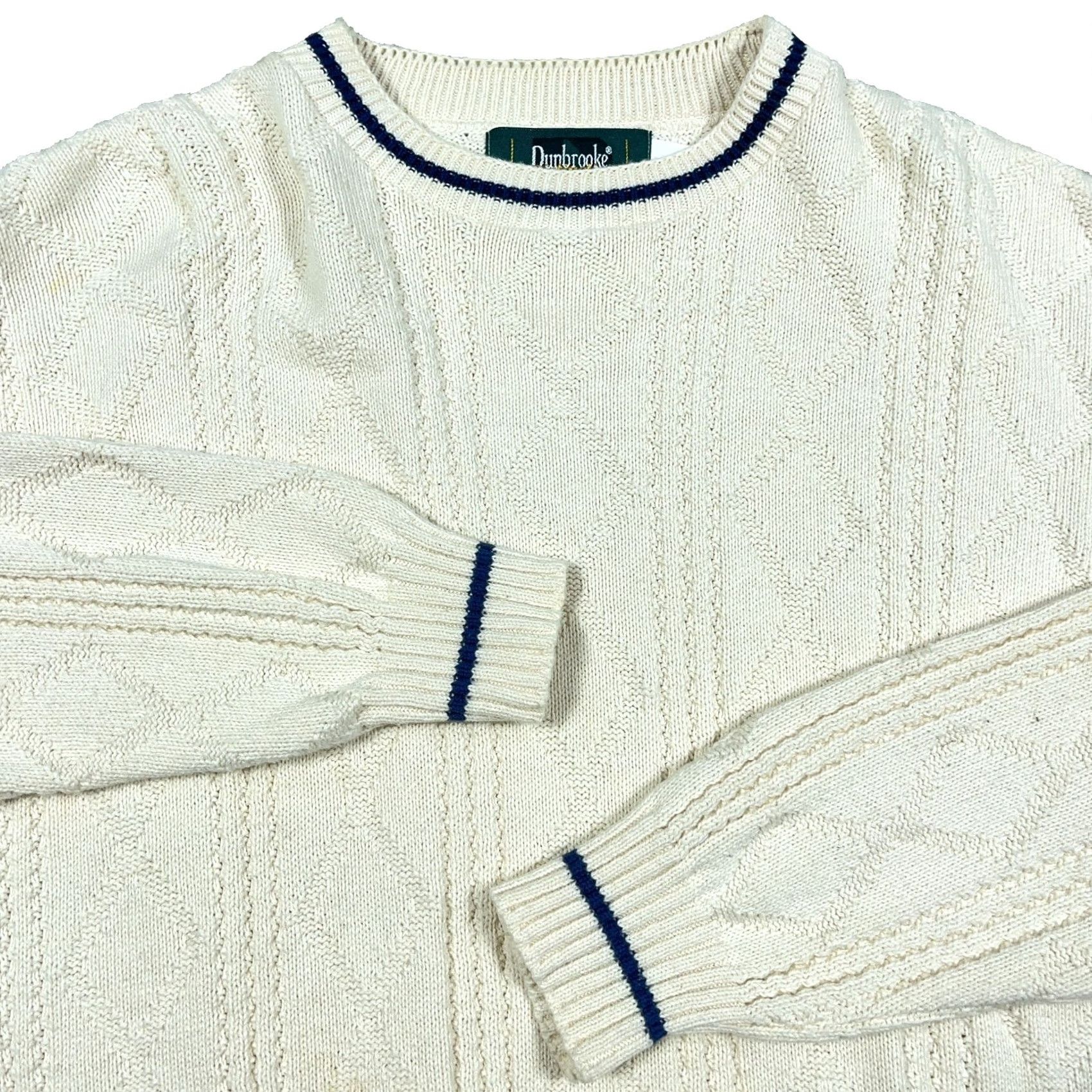 Dunbrooke Vintage Dunbrooke Sweater Shirt Men L White 90s Logo Classic Preppy Knit Pullover Crewneck Cotton Rib All Seasons Casual Mens Size US L / EU 52-54 / 3 - 2 Thumbnail