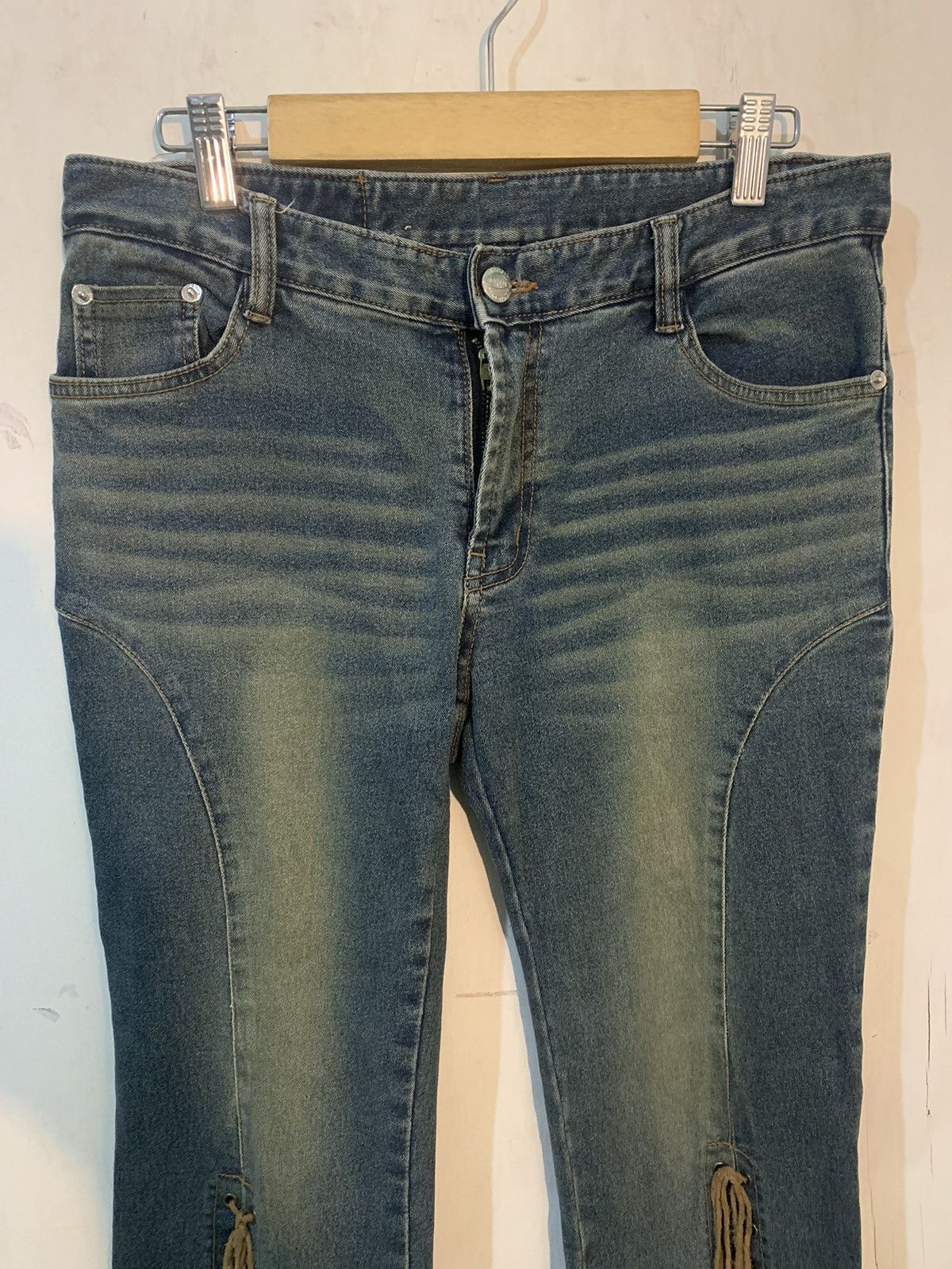 14th Addiction × If Six Was Nine × Tornado Mart Japanese Canoe Jeans Lace Up Flare ifaixwasnine styel Size 29" - 5 Thumbnail