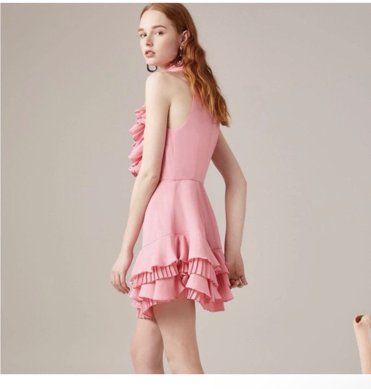 Other CMEO Pink ruffle halter neck mini dress size S Size S / US 4 / IT 40 - 5 Thumbnail