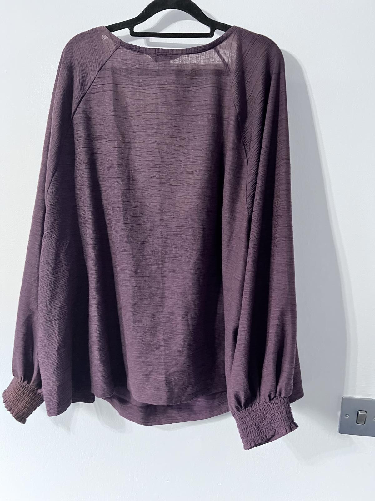 NEXT Next Purple Crinkle Blouse UK 24 Size 3XL / US 20-22 - 5 Thumbnail