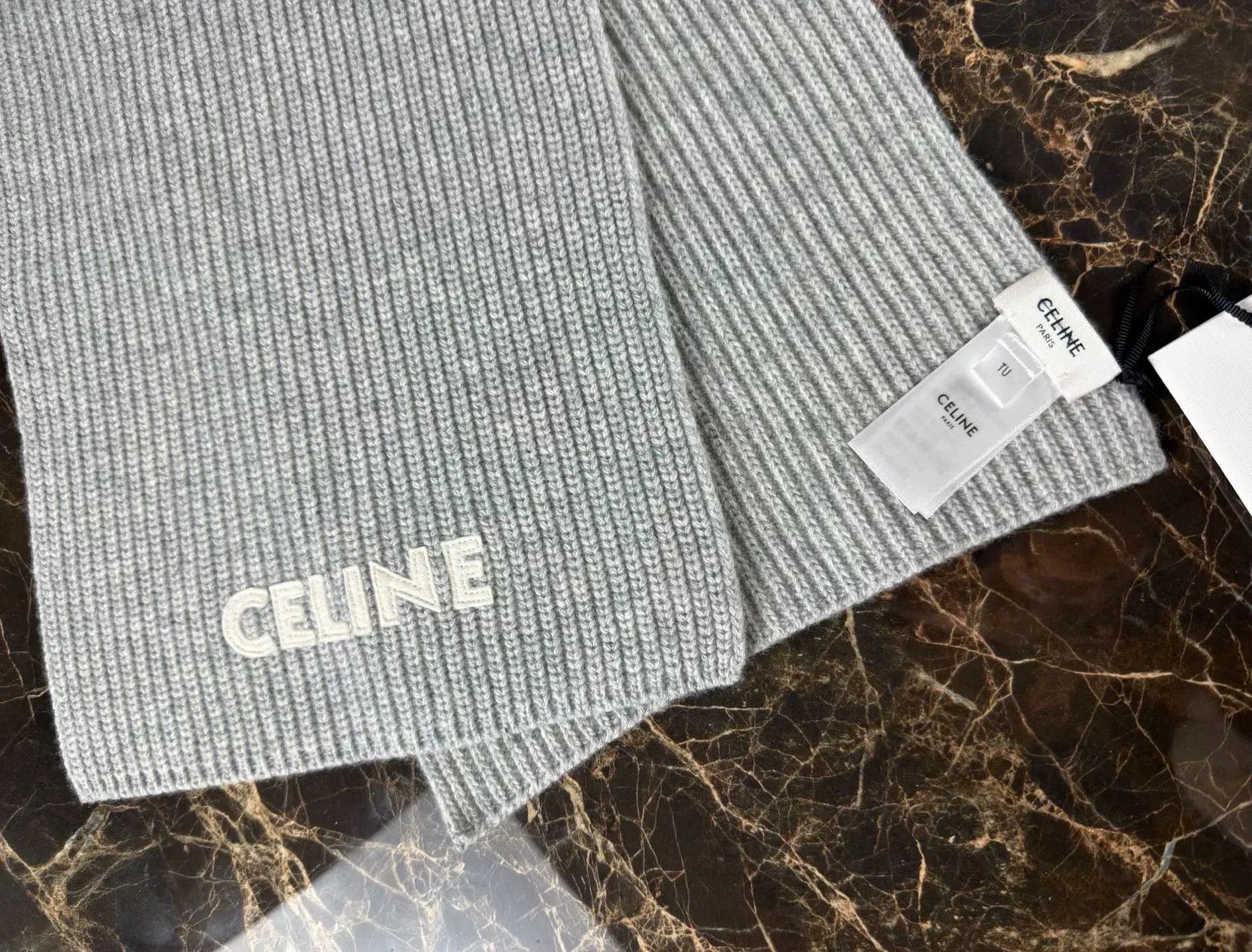 Celine Celine Gray Logo Letter Scarf. Size ONE SIZE - 3 Thumbnail