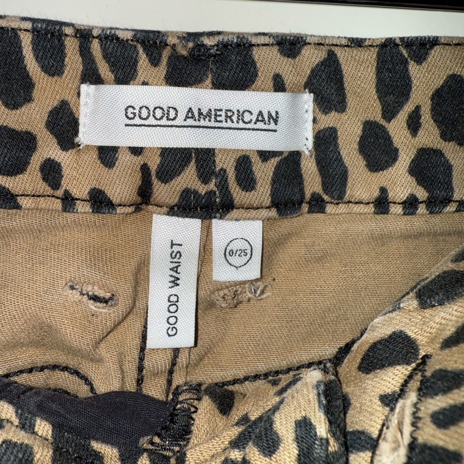 Good American GOOD AMERICAN Leopard Print High Waist Skinny Jeans 25 Size 25" / US 0 / IT 36 - 4 Thumbnail