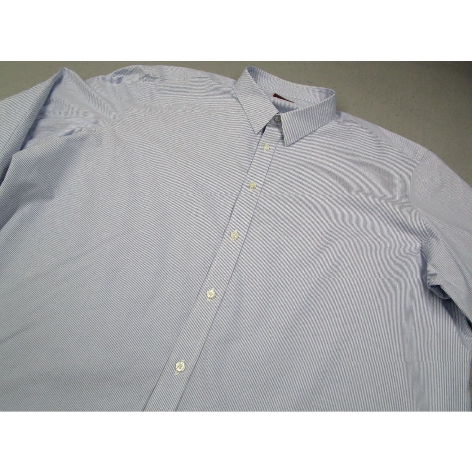 UNTUCKit UNTUCKit Shirt Mens XXXLC Blue Button Up Bordeaux Work Casual Wrinkle Free Shirt - Untuckit Navy Blue Stripe Button-Up 100% Cotton Big & Tall Size US XXL / EU 58 / 5 - 2 Thumbnail