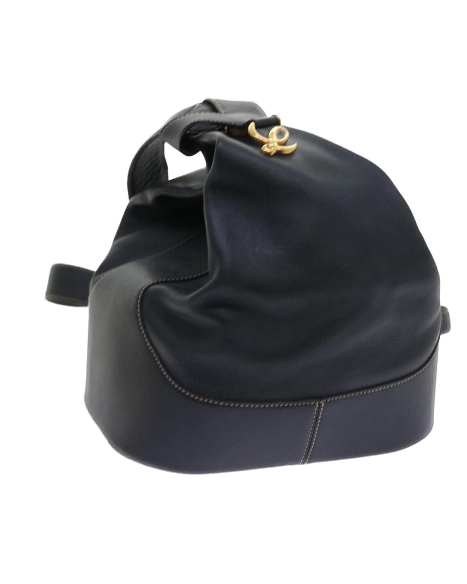 image of Loewe Navy Leather Shoulder Bag, Women's