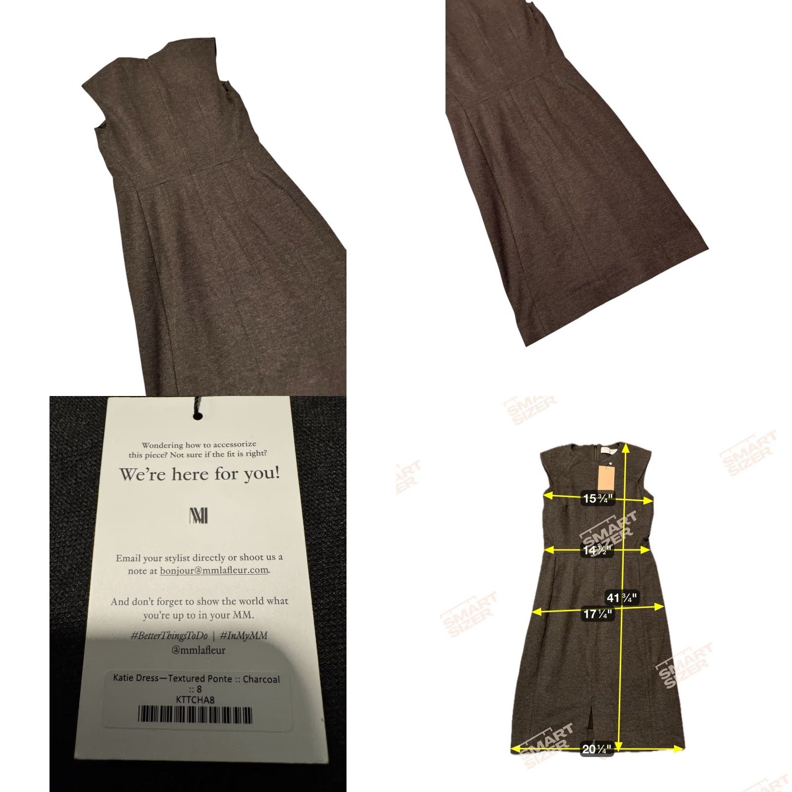 M.M.LaFleur M.M.LaFleur Katie Dress Womens Texture Ponte Charcoal Tank Above Size 8 NWT Size M / US 6-8 / IT 42-44 - 8 Thumbnail