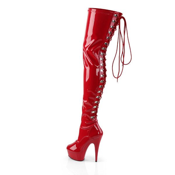 Other Delight 3063 Back Lace Thigh High Platform Boots 6" High Hee Size US 7 / IT 37 - 8 Thumbnail