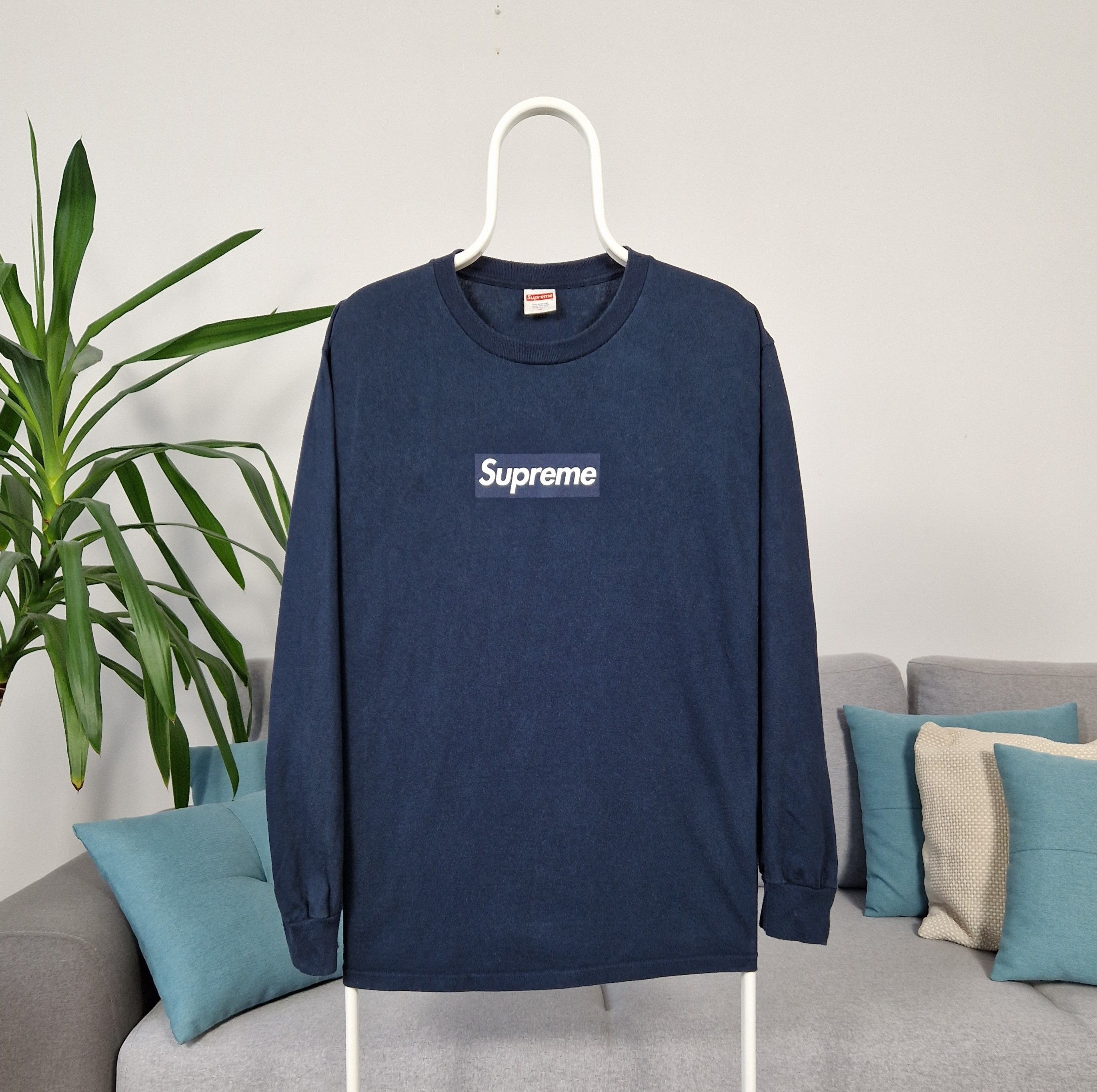 Supreme Supreme Box Logo long sleeve T-shirt navy M | Grailed