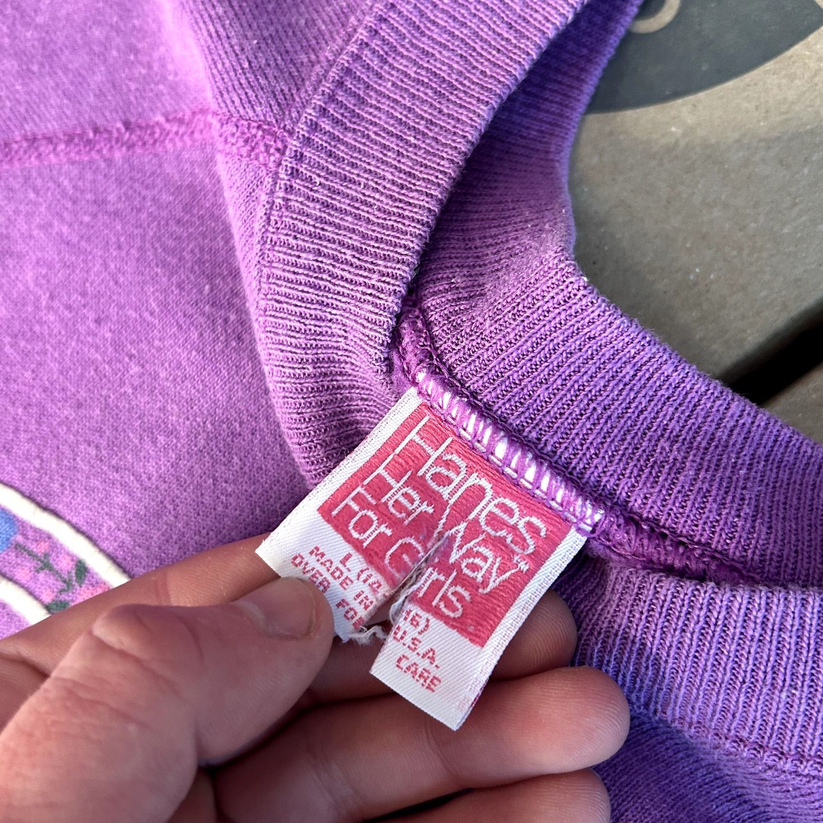 Hanes Vintage Purple Kitten Sweatshirt Large Size US L / EU 52-54 / 3 - 3 Thumbnail