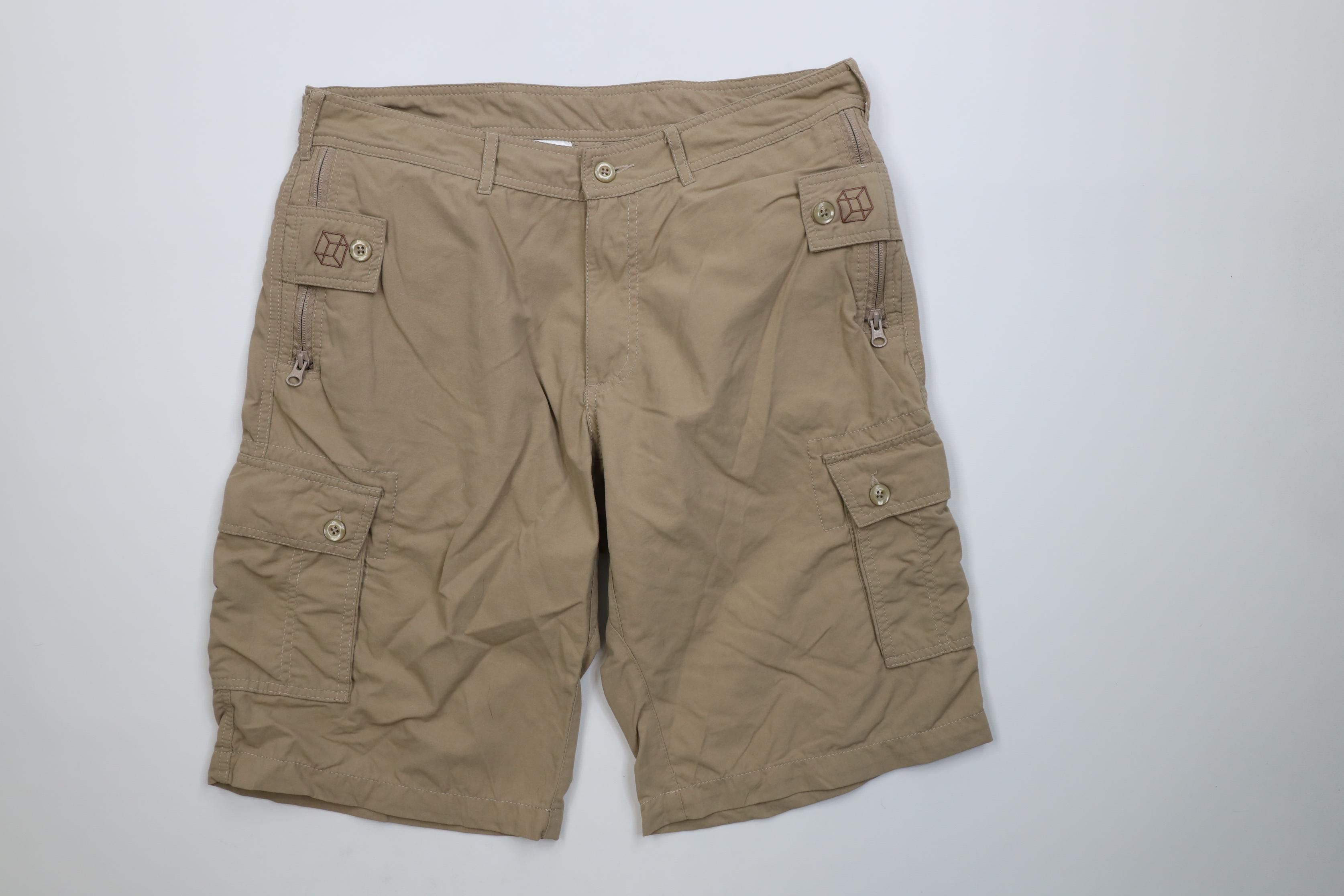 Vintage Clothing Arts Pick Pocket Proof Cargo Shorts Beige Nylon Size US 32 / EU 48 - 1 Thumbnail