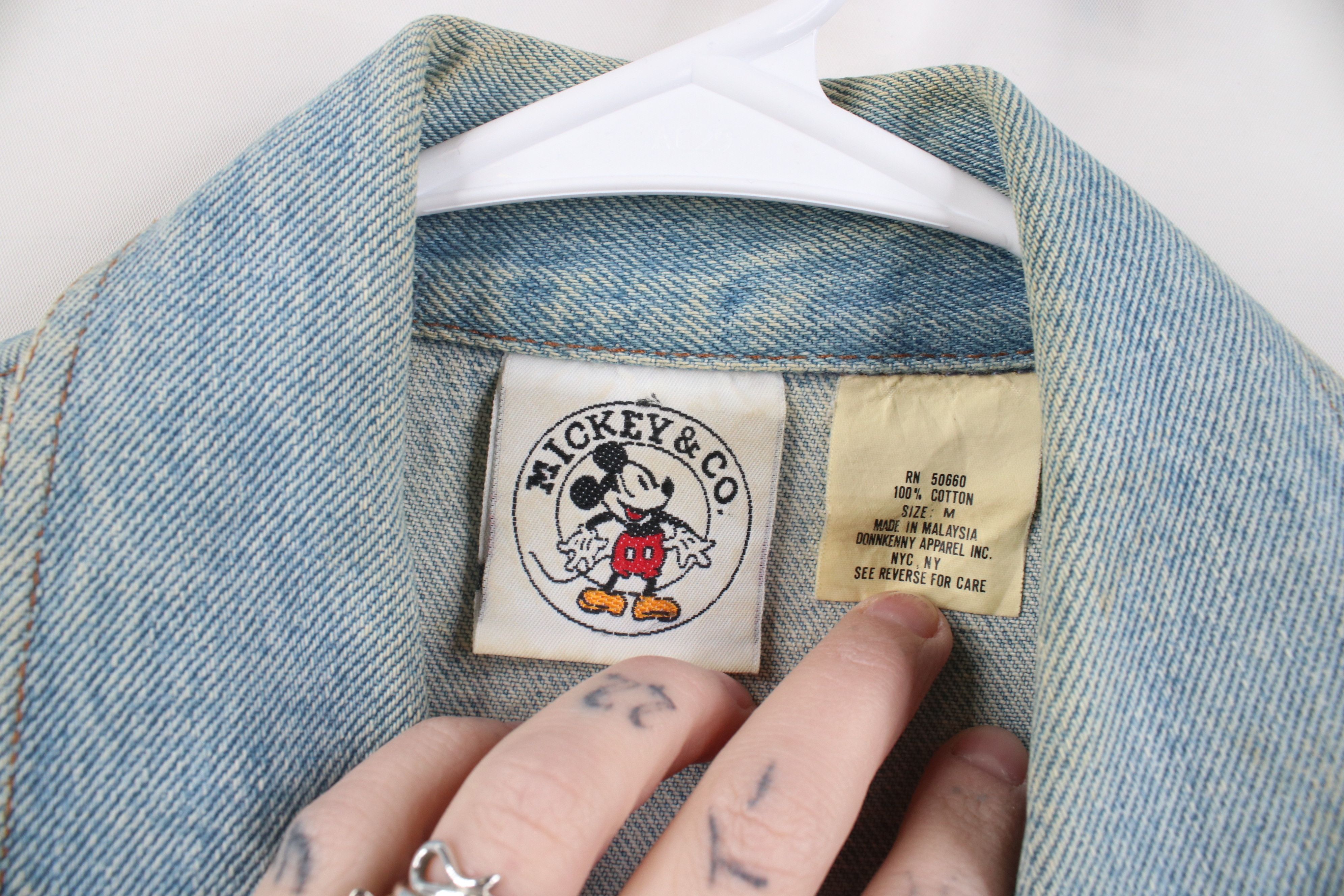 Disney Vintage 90s Disney Mickey Mouse Denim Trucker Jacket Blue Size US M / EU 48-50 / 2 - 8 Thumbnail