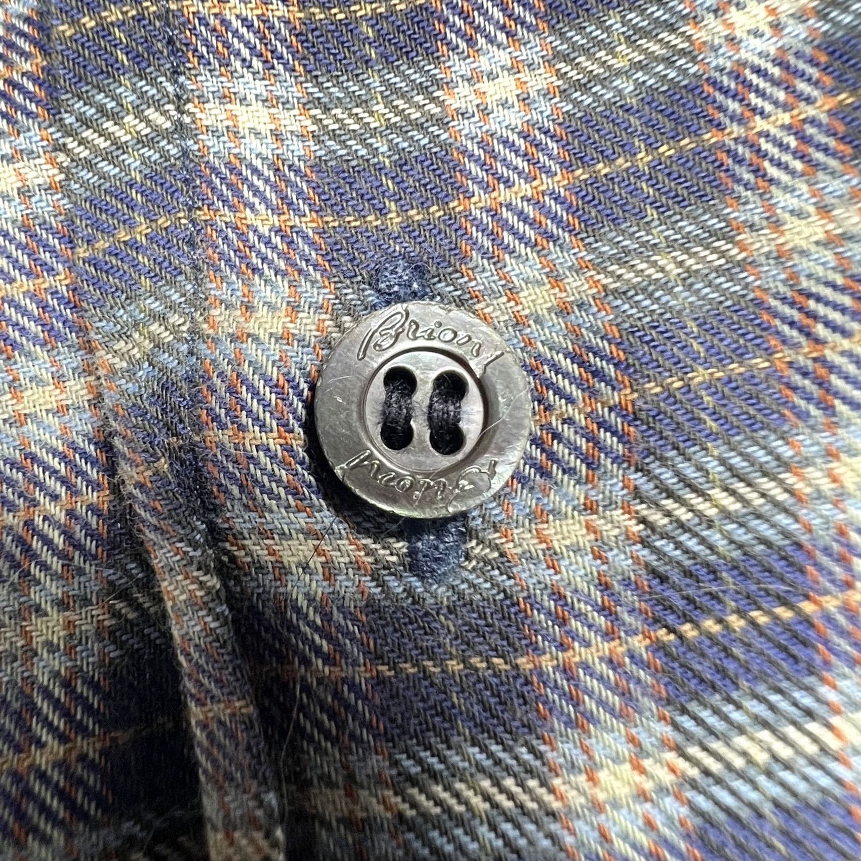 Brioni Brioni Shirt Cotton Plaid Button Up Long Sleeve Blue Made Italy Mens Medium Size US M / EU 48-50 / 2 - 4 Thumbnail